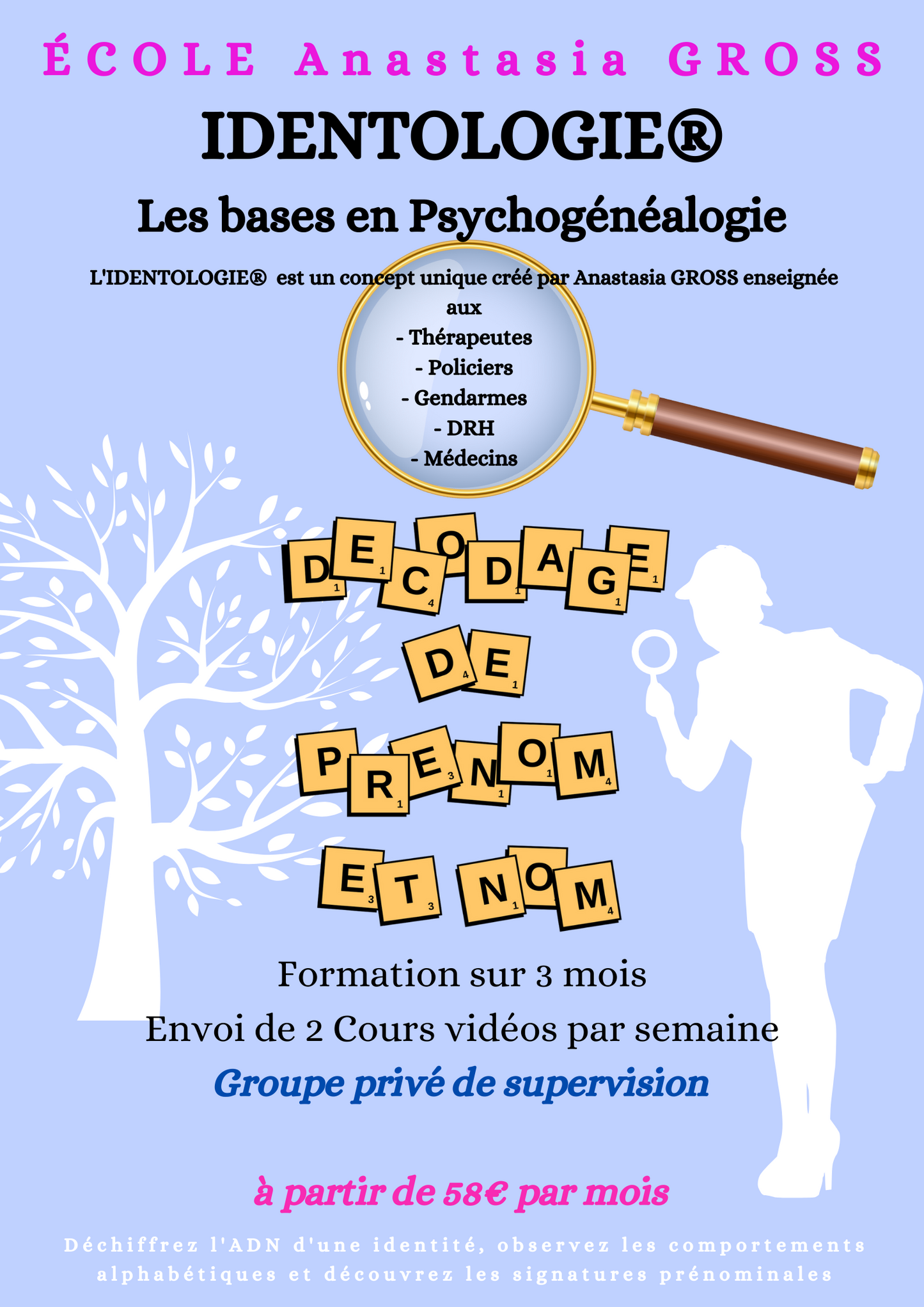 Cursus Autonome - Devenez Praticien en IDENTOLOGIE® - Les Bases du Profiling identitaire - Domaine Psychogénéalogie