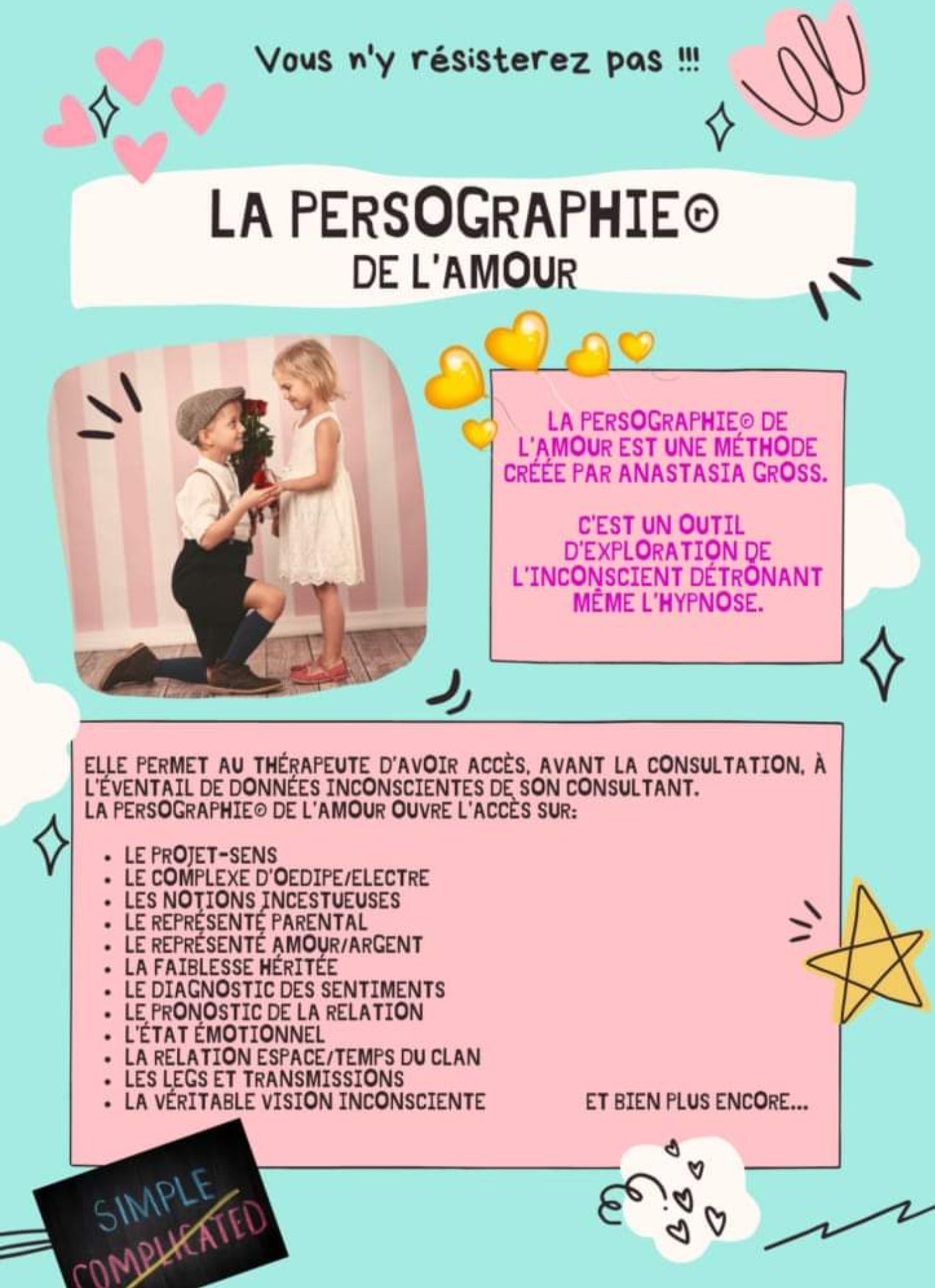 Formation de Praticien en PERSOGRAPHIE® DE L'AMOUR 27/01 et 3/02