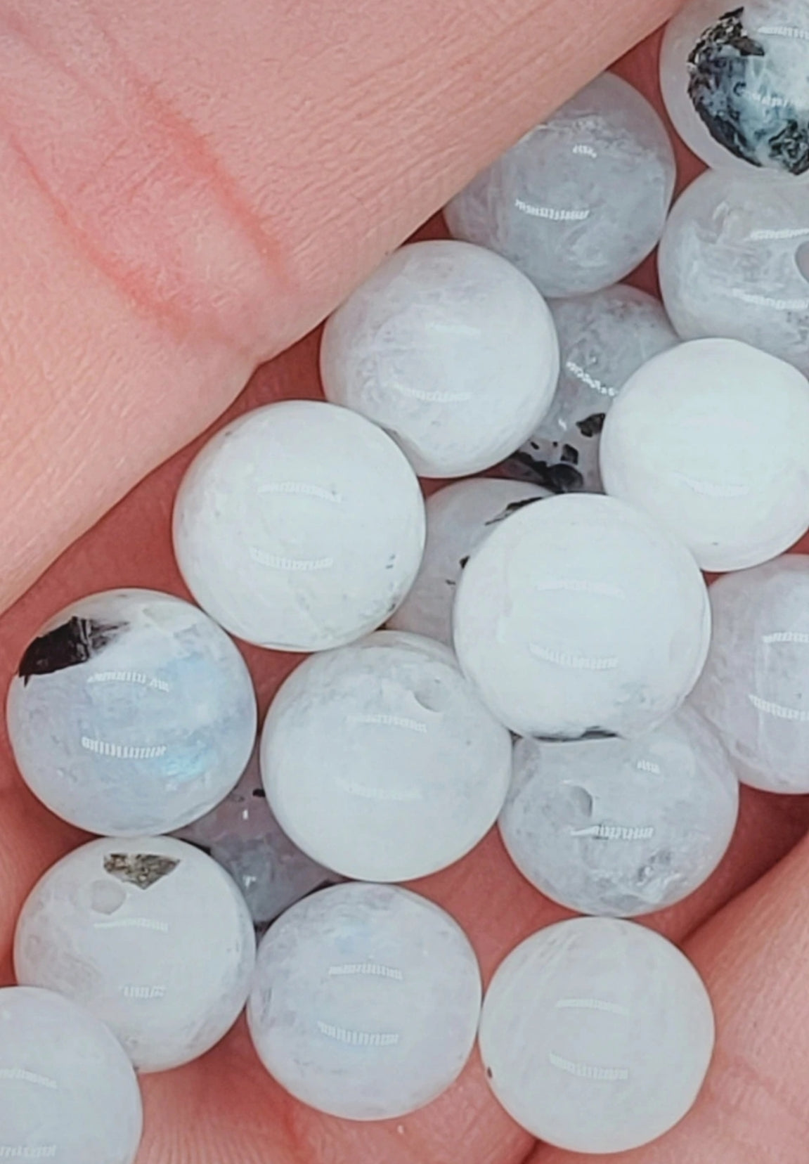 Perle en Labradorite blanche 8 mm - à l'unité
