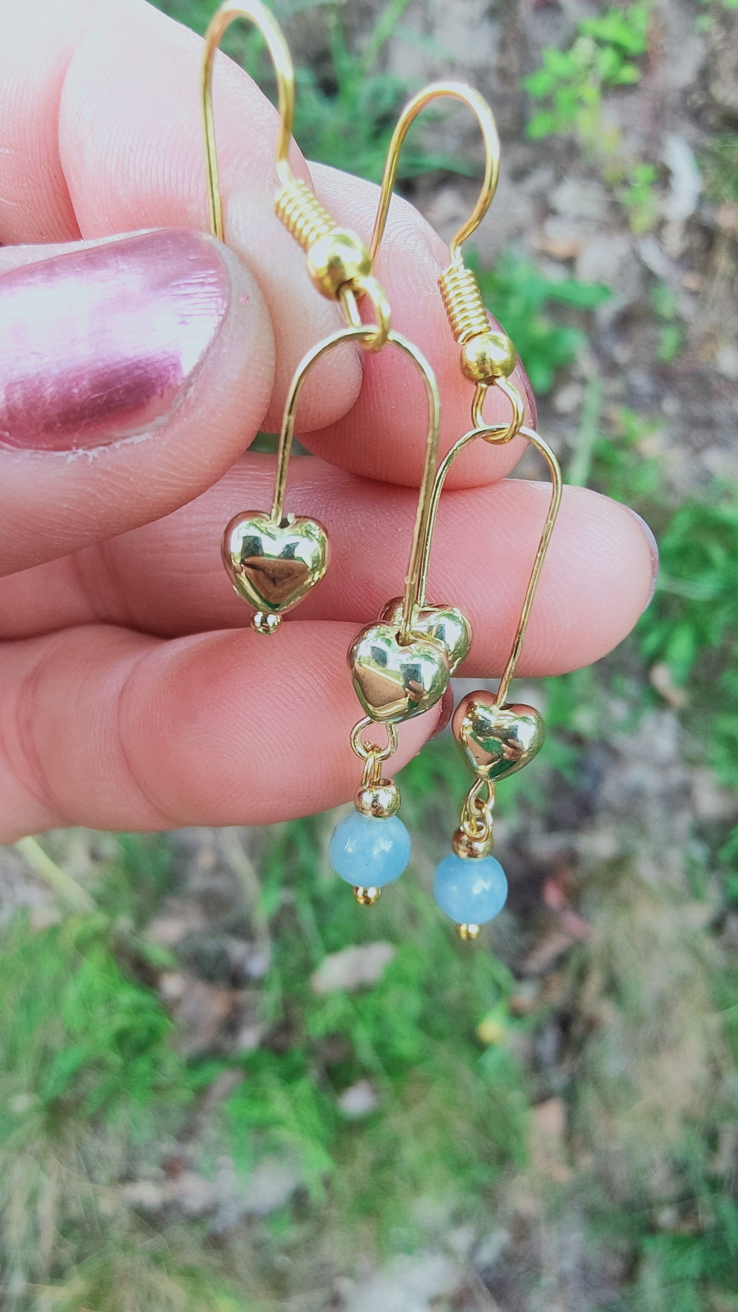 Boucles d'oreille en Aigue-marine. Modèle unique