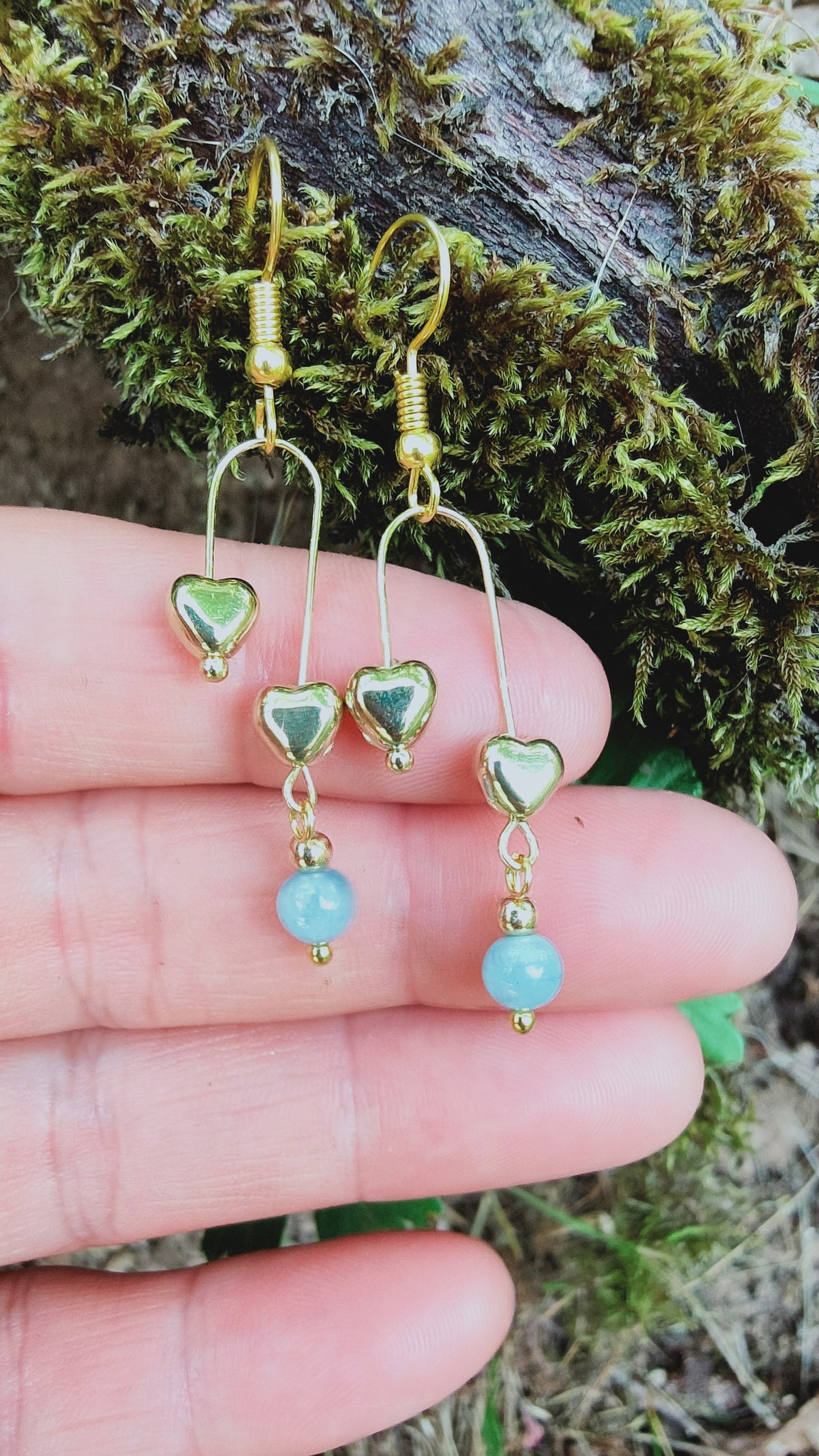 Boucles d'oreille en Aigue-marine. Modèle unique