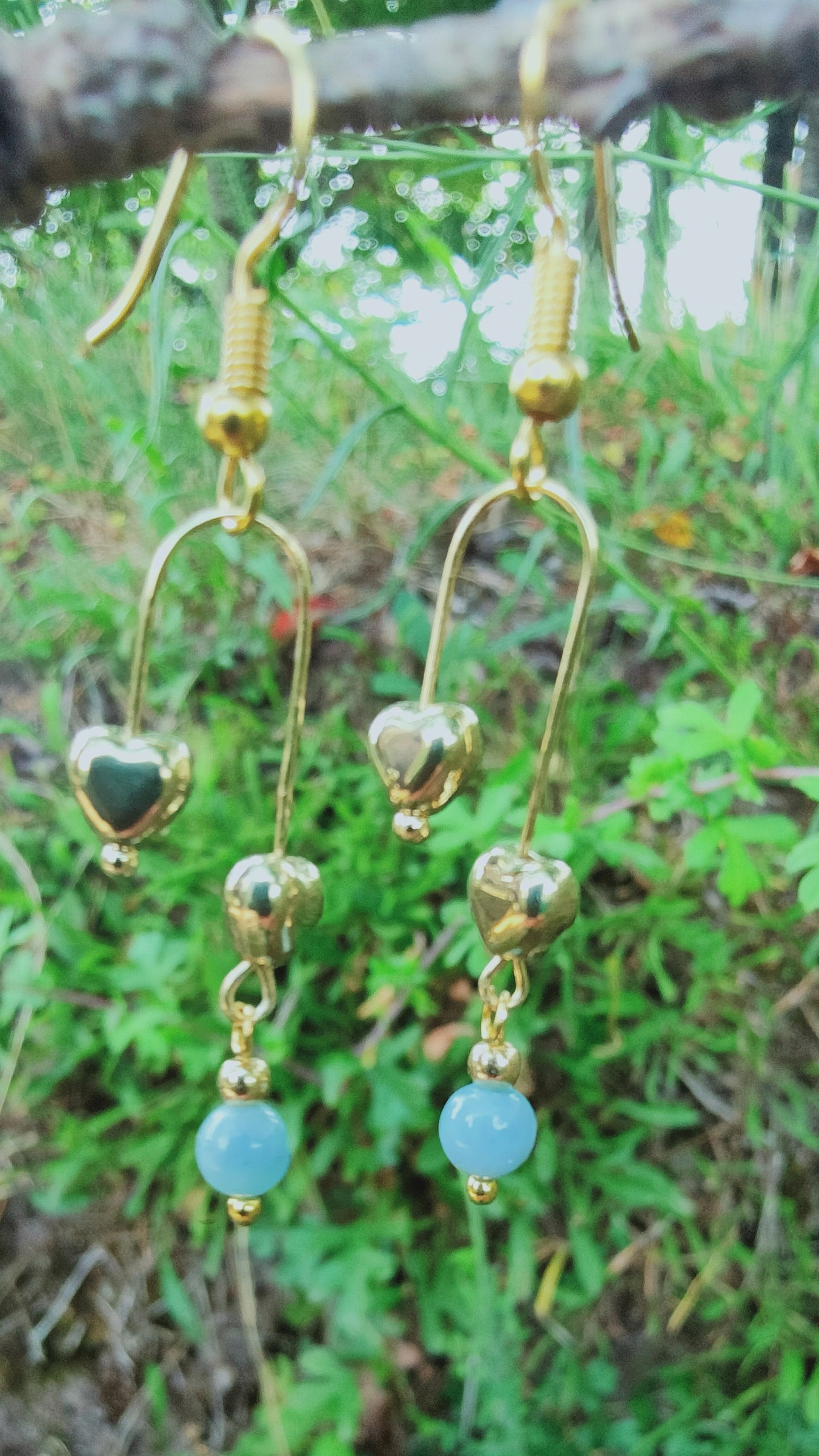 Boucles d'oreille en Aigue-marine. Modèle unique