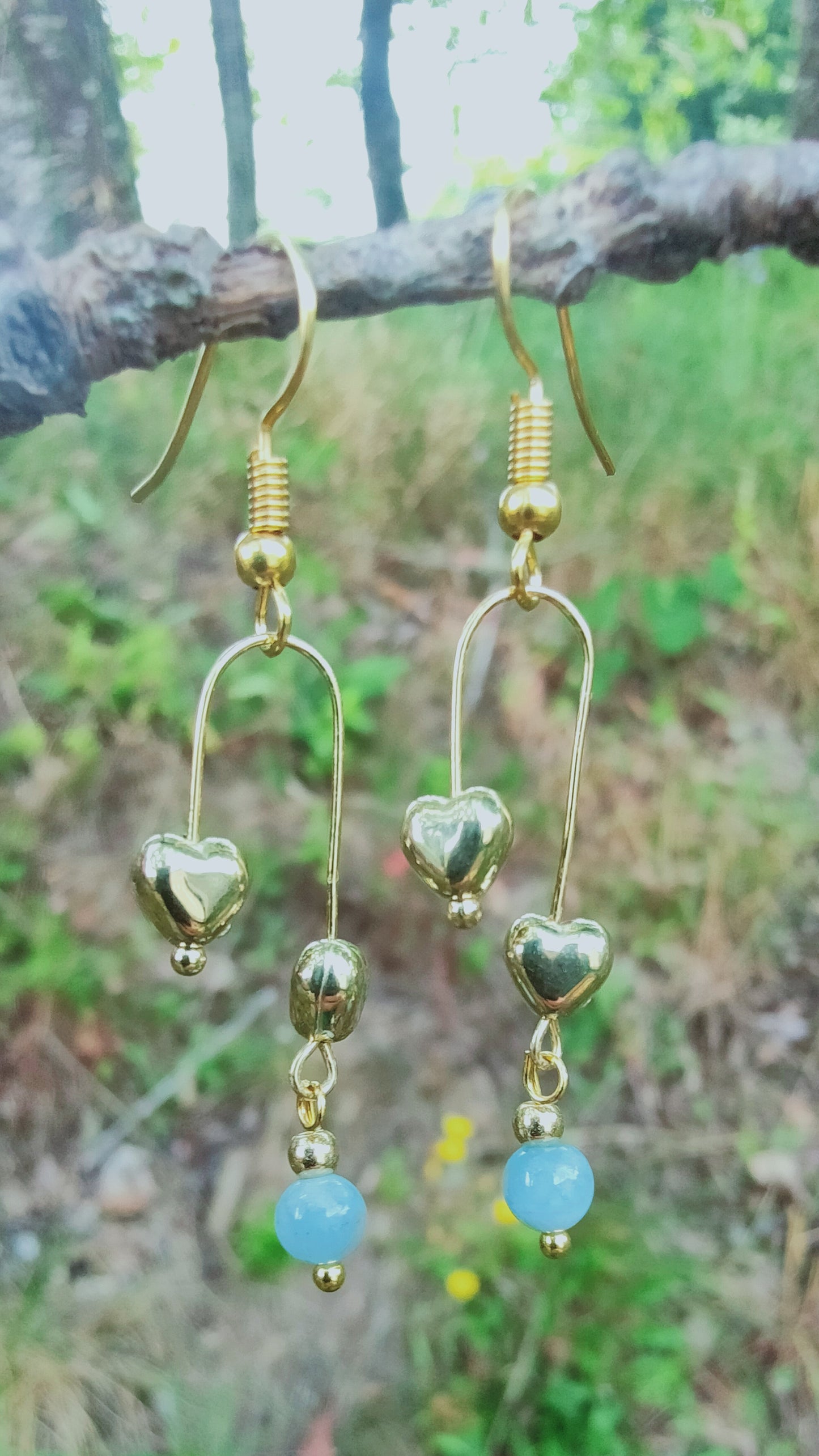 Boucles d'oreille en Aigue-marine. Modèle unique