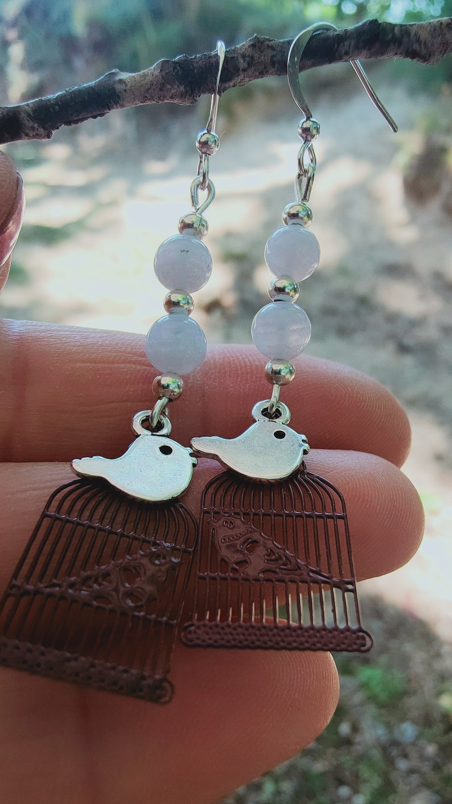 Boucles d'oreille en Calcédoine