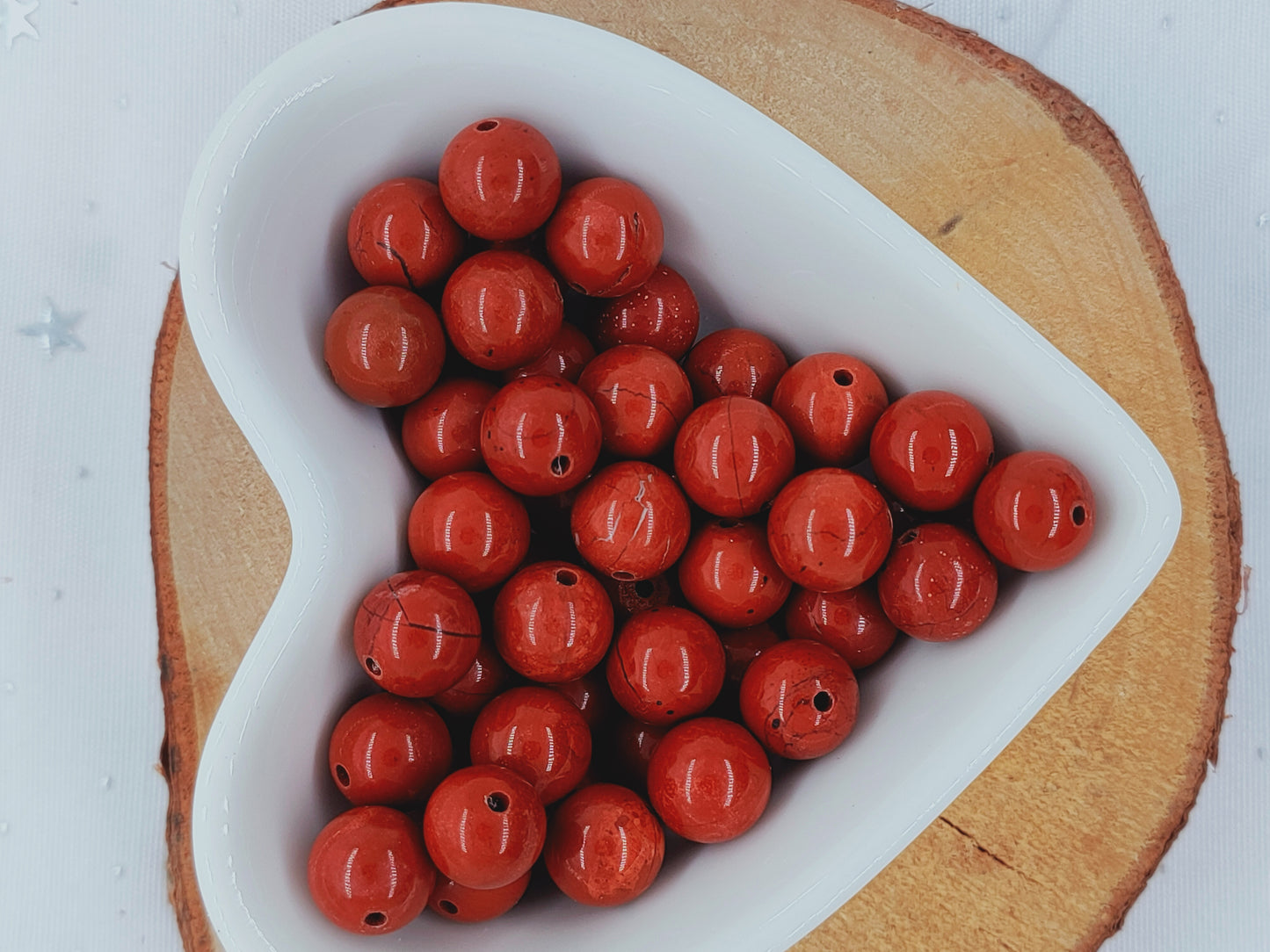 Perle en Jaspe rouge 8 mm - à l'unité