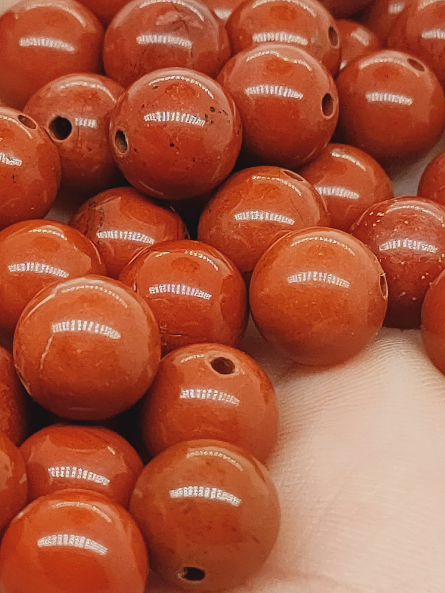 Perle en Jaspe rouge 8 mm - à l'unité