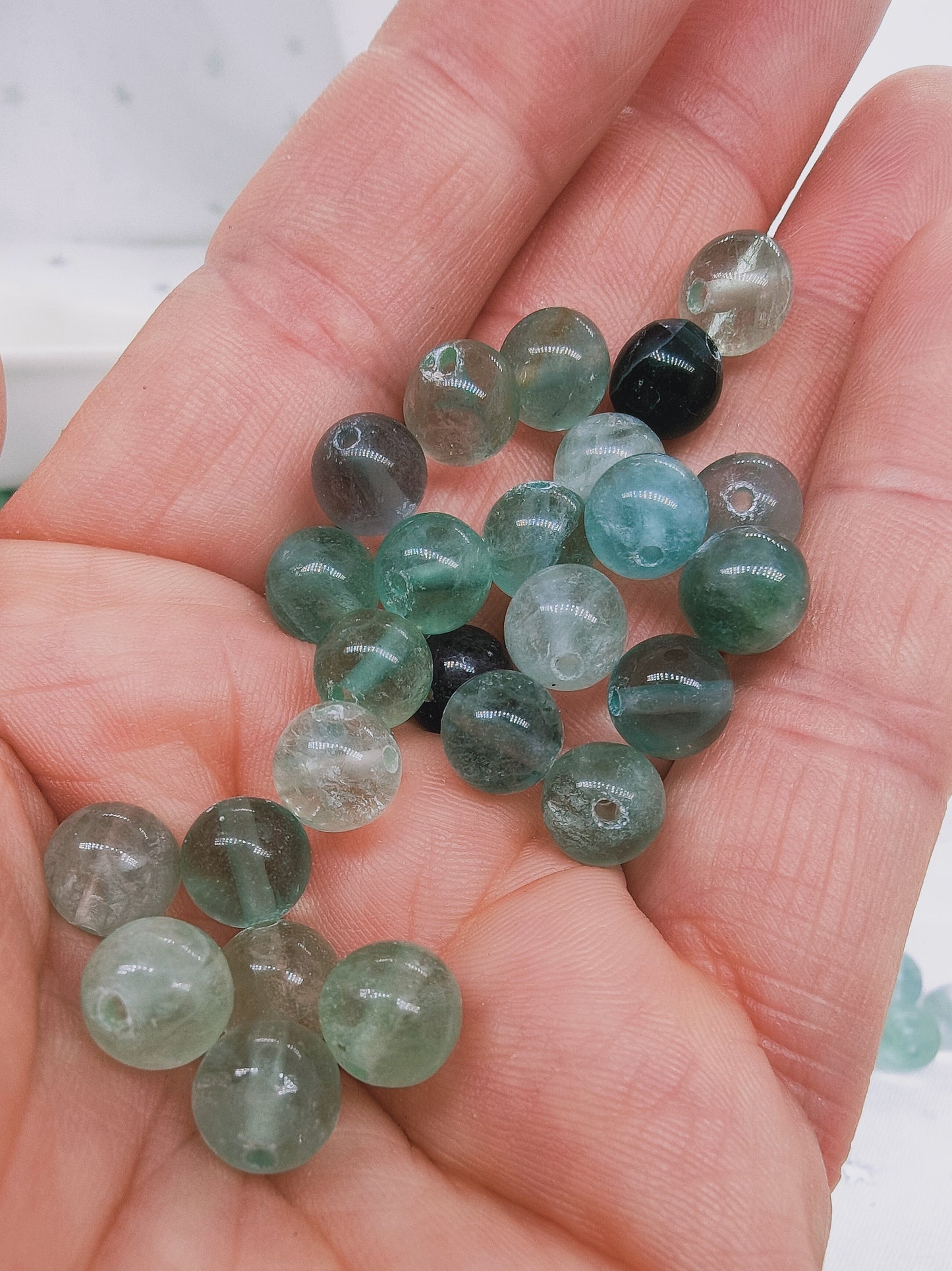 Perle en Fluorite multicolore 8 mm - à l'unité