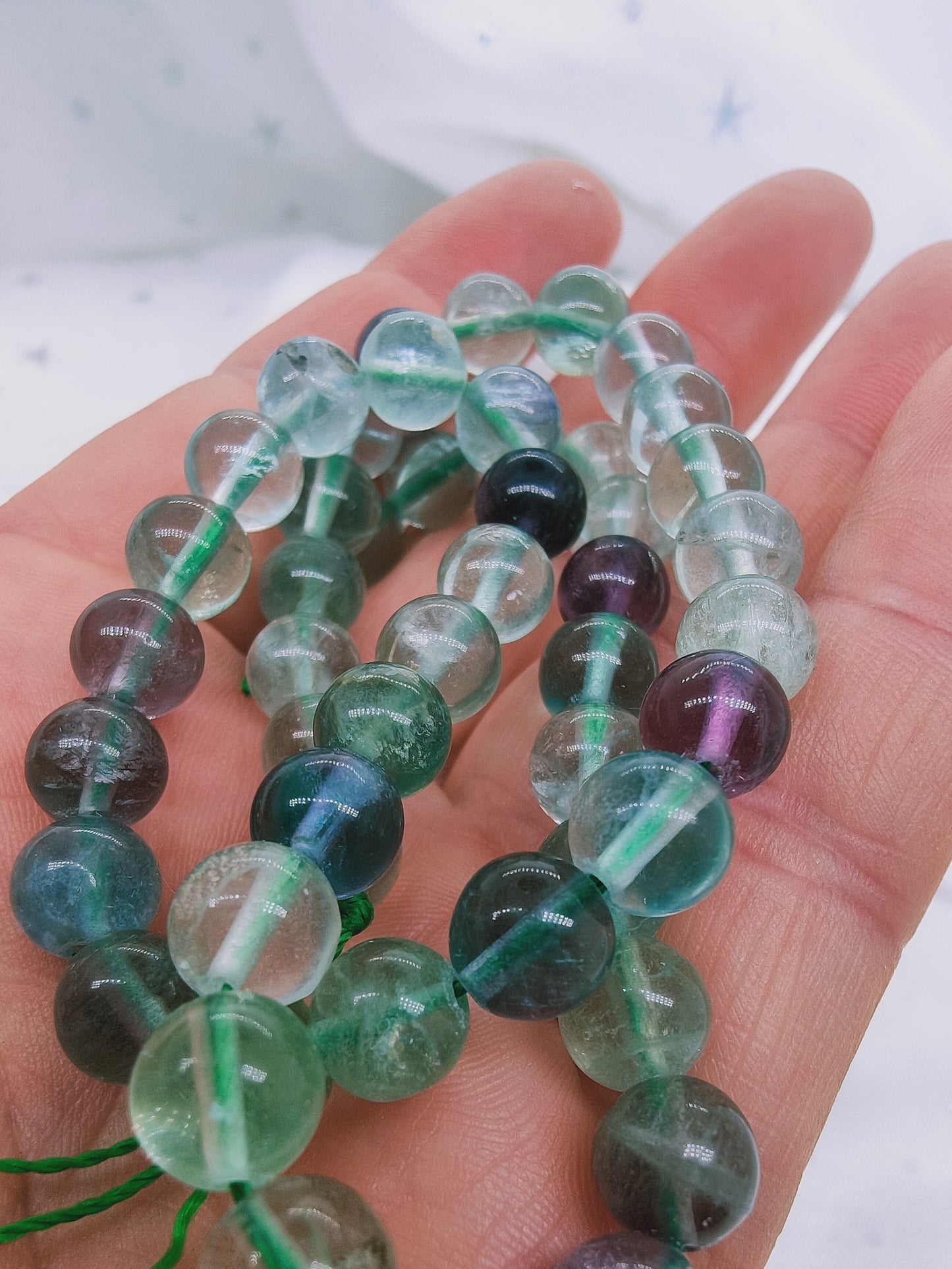 Perle en Fluorite multicolore 8 mm - à l'unité