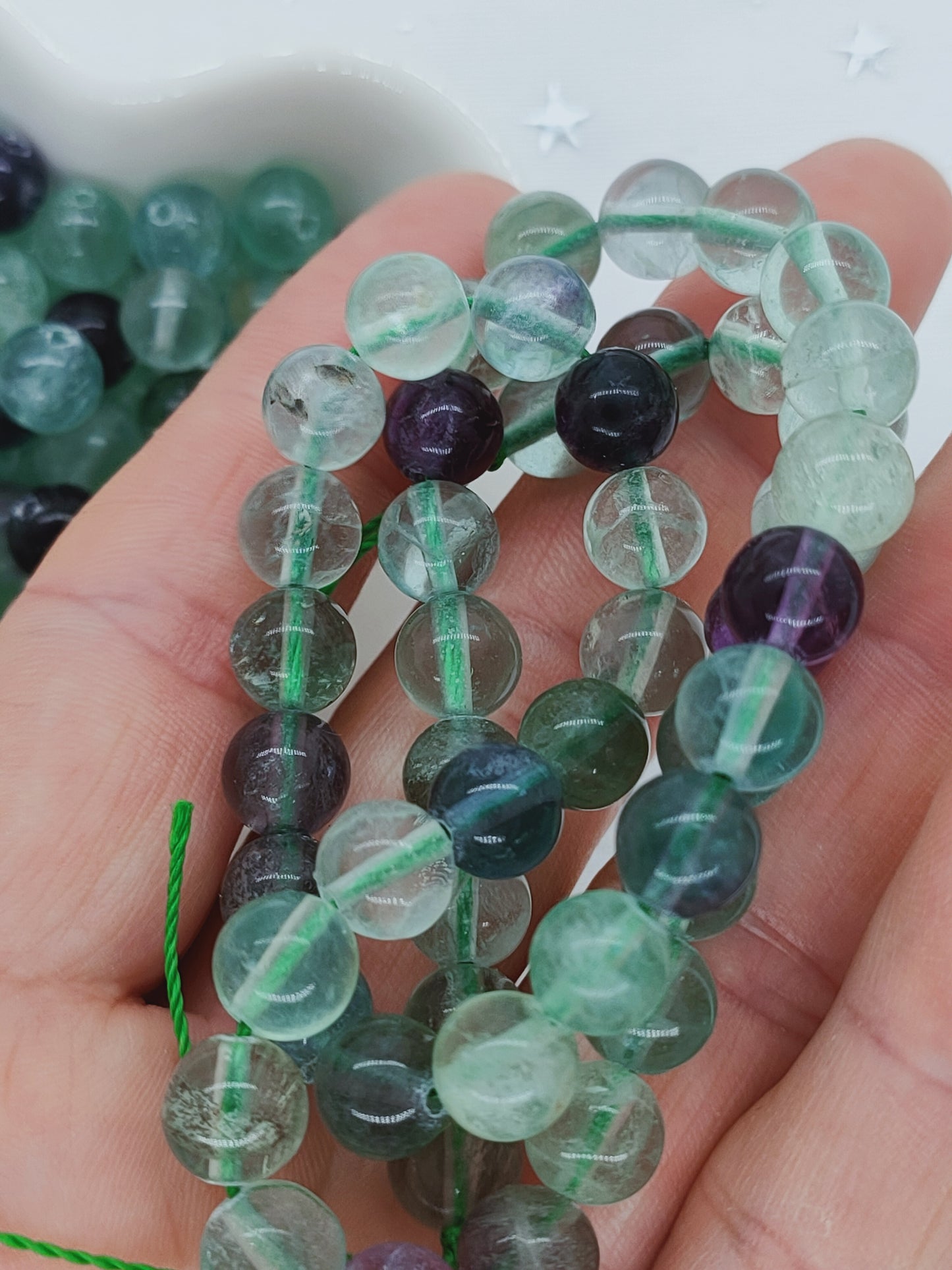 Perle en Fluorite multicolore 8 mm - à l'unité