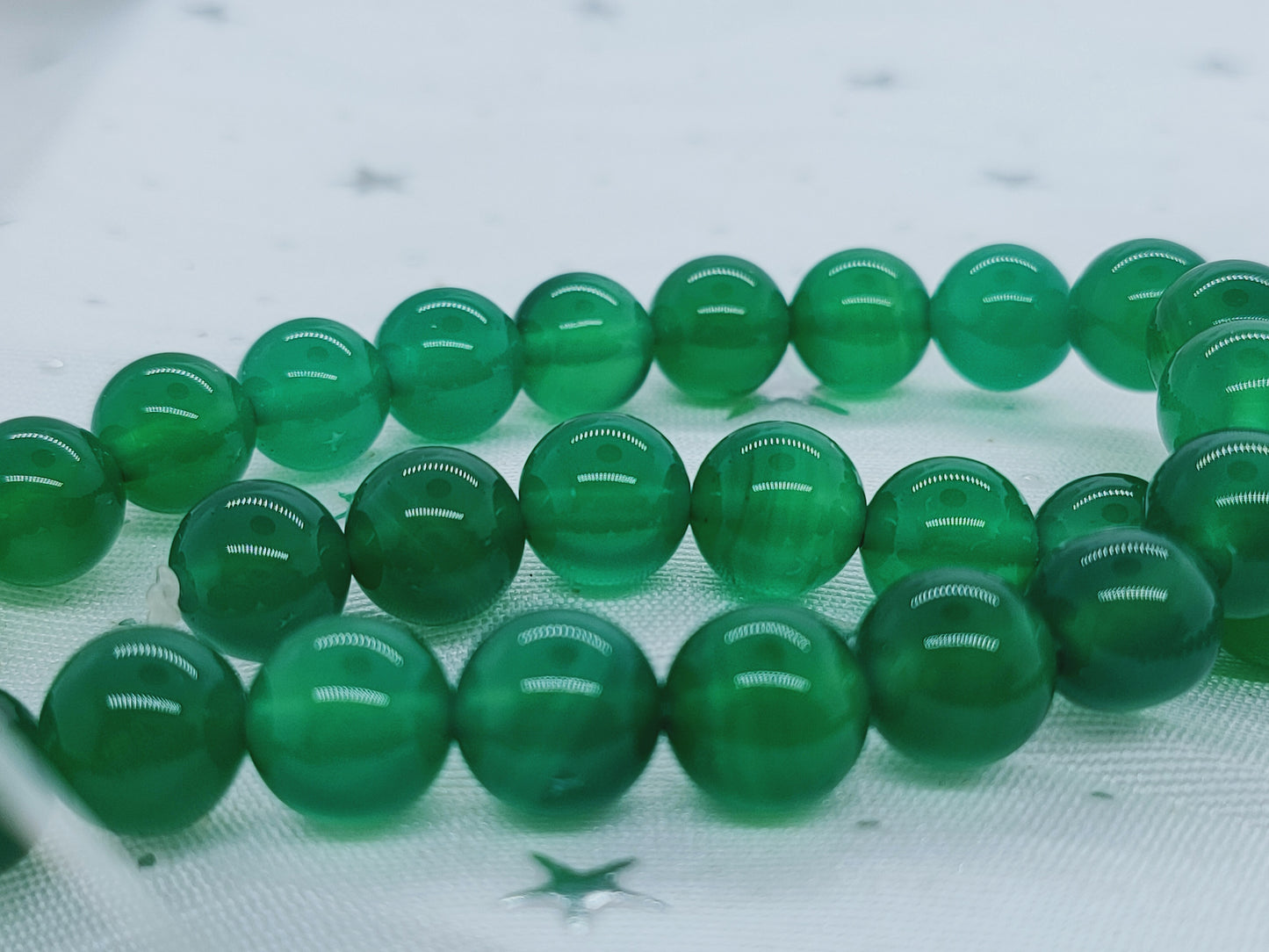 Perle en Onyx vert 8 mm - à l'unité