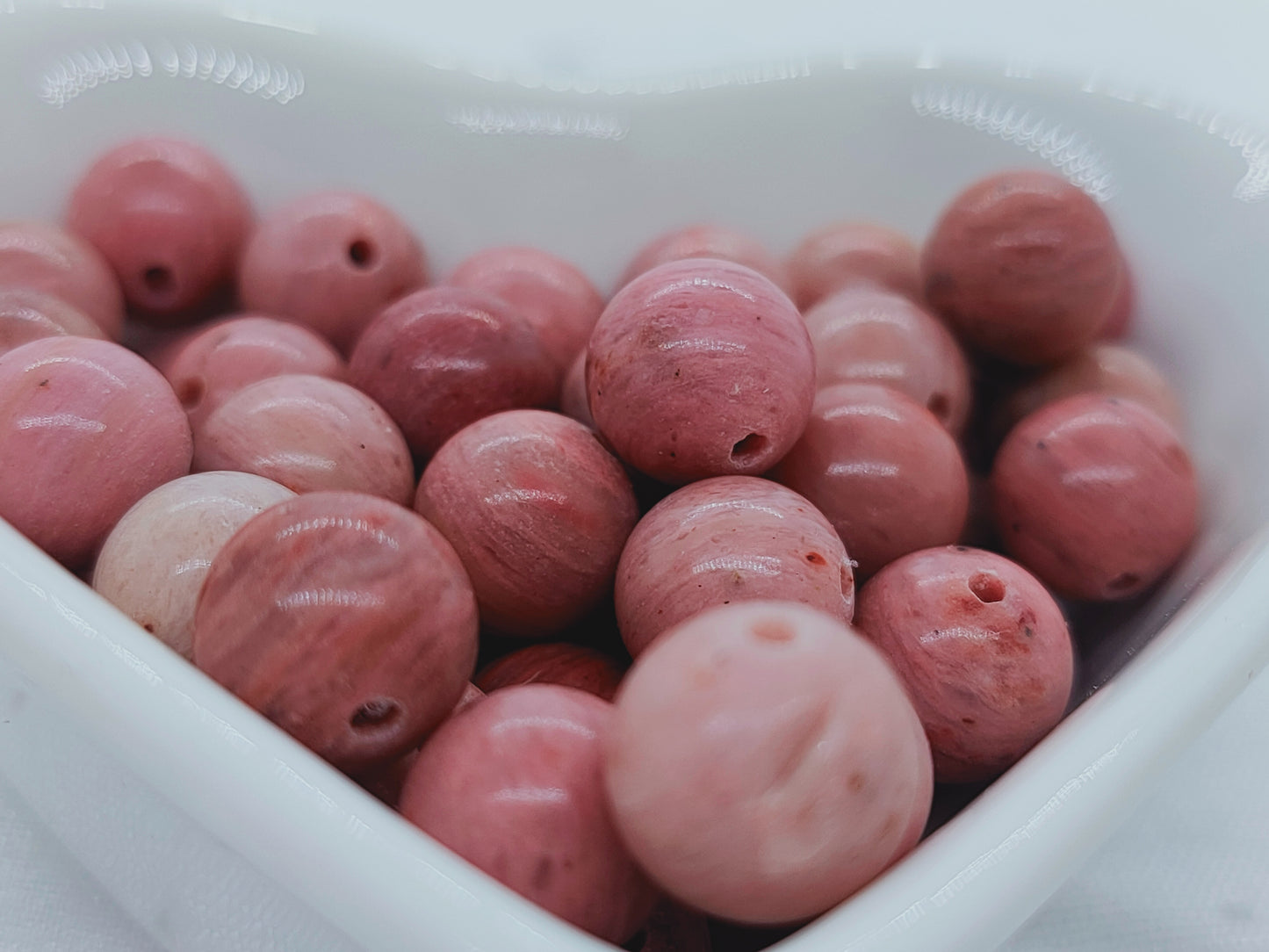 Perle en Rhodonite rose 8 mm - à l'unité