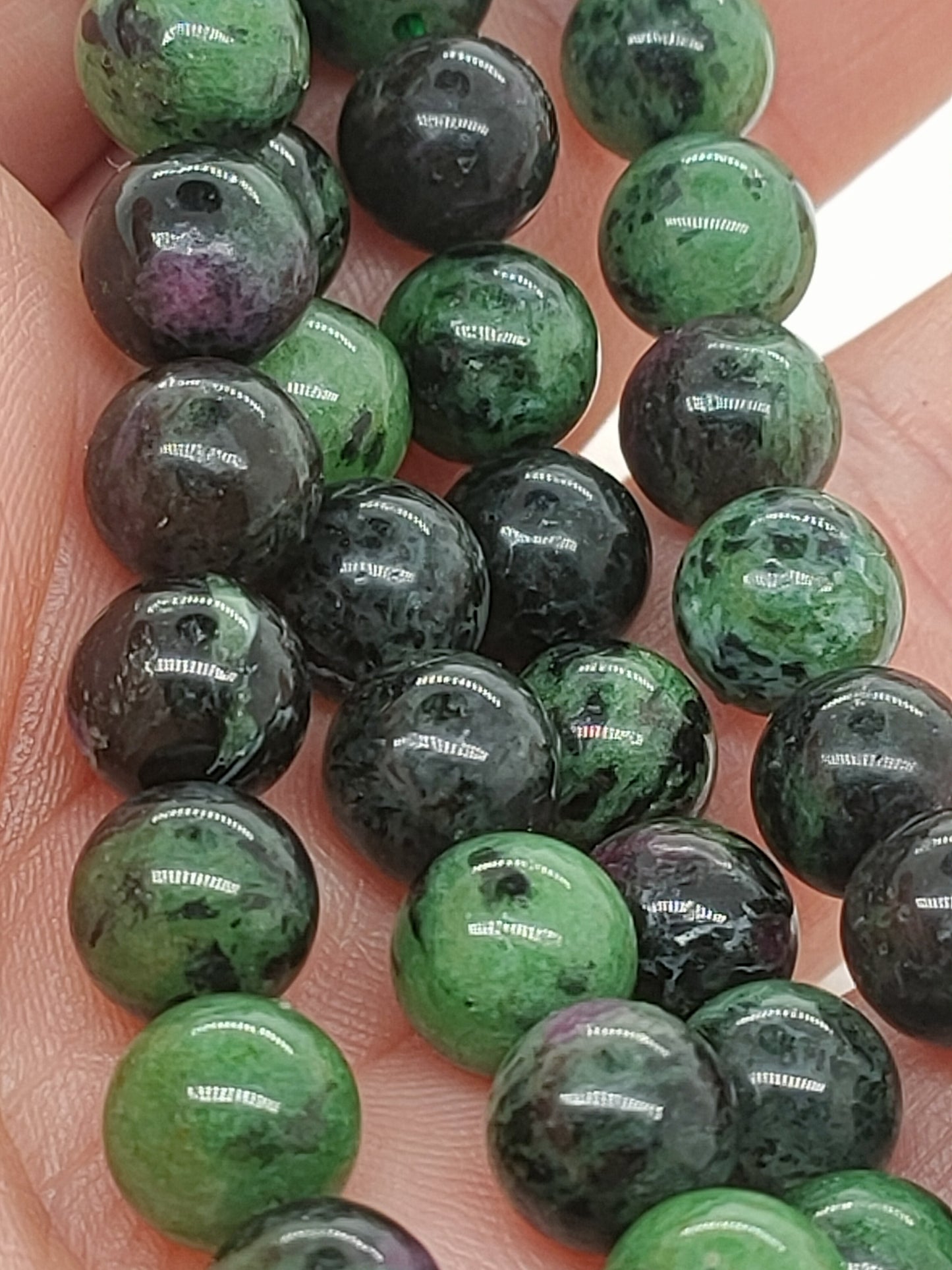Perle en Zoizite AA 8 mm - à l'unité