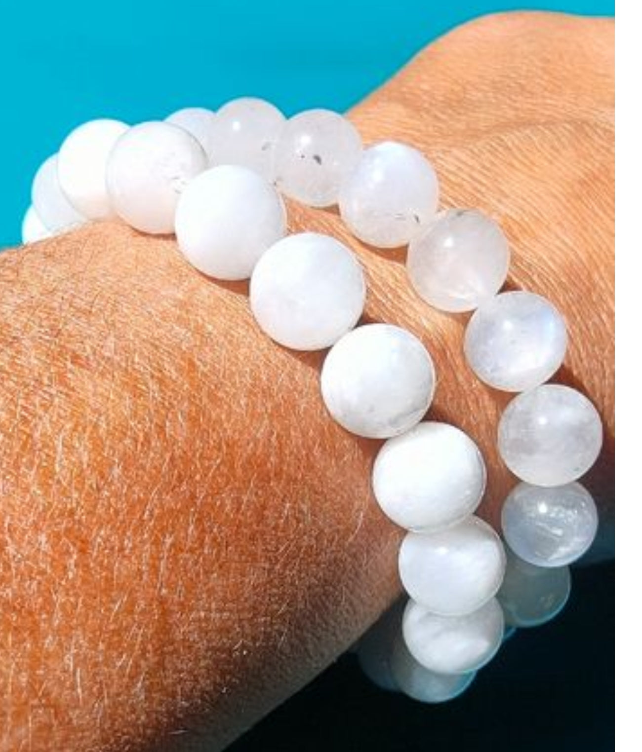 Bracelet au choix en labradorite blanche ou Peristerite