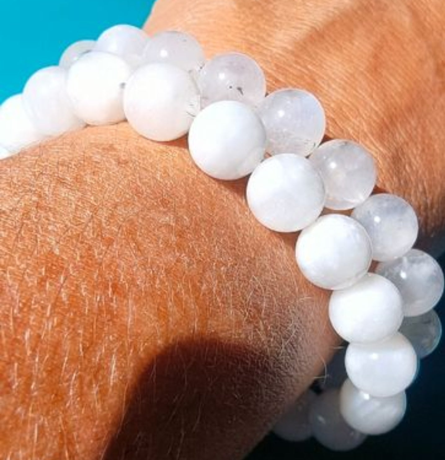 Bracelet au choix en labradorite blanche ou Peristerite