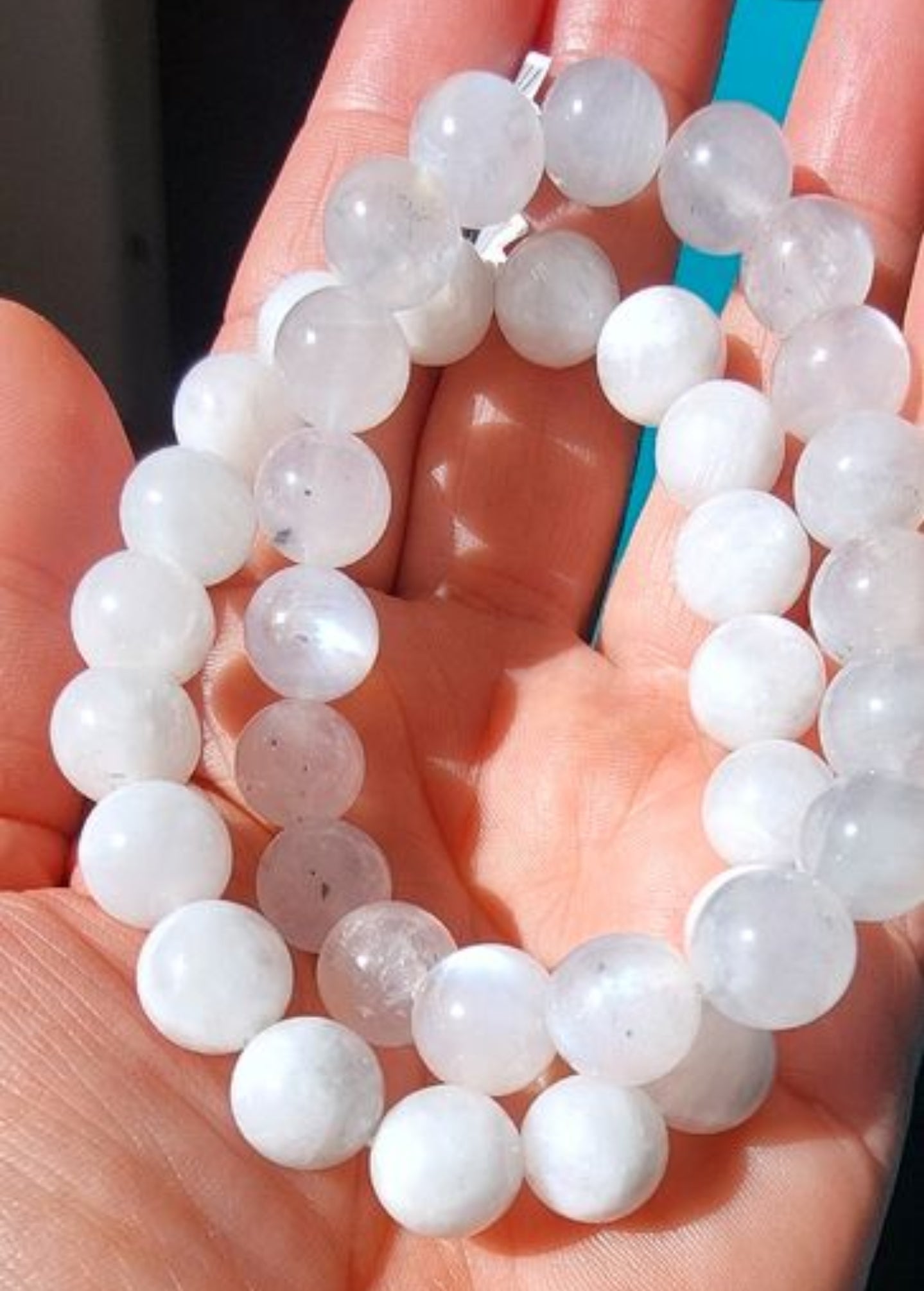 Bracelet au choix en labradorite blanche ou Peristerite