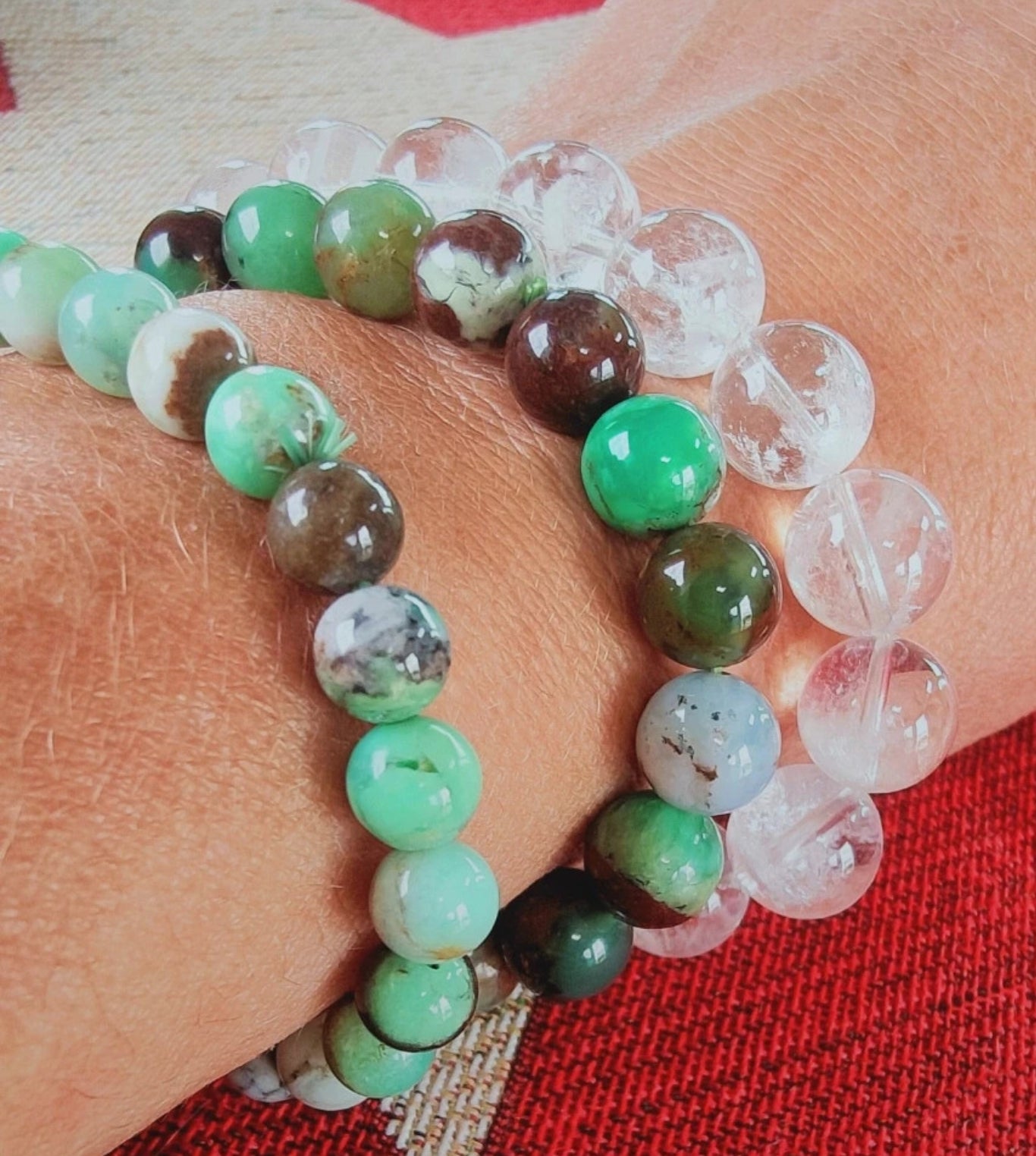 Bracelet en Quartz fantôme - perles de 12/13 mm - Grade AA