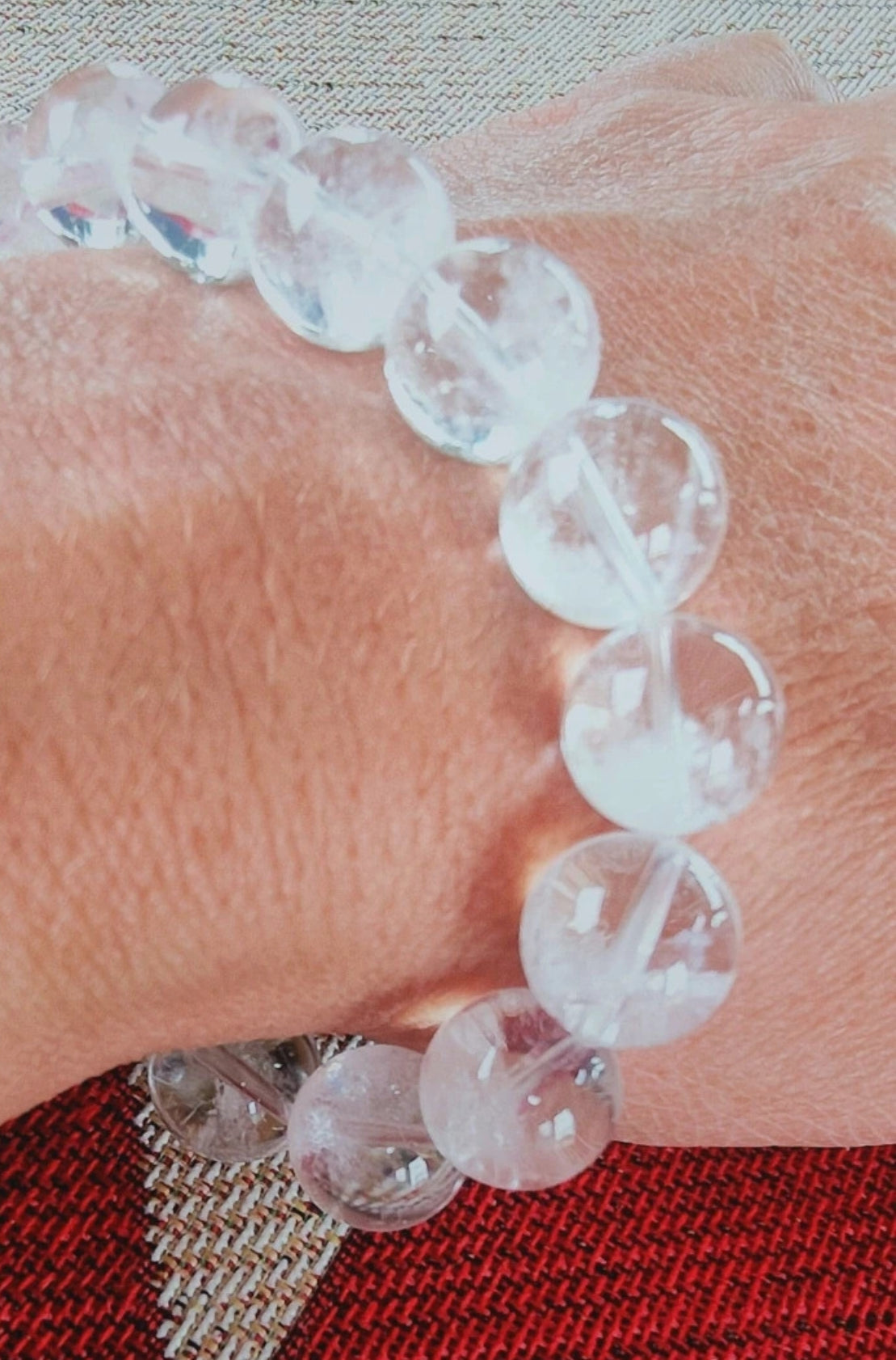 Bracelet en Quartz fantôme - perles de 12/13 mm - Grade AA