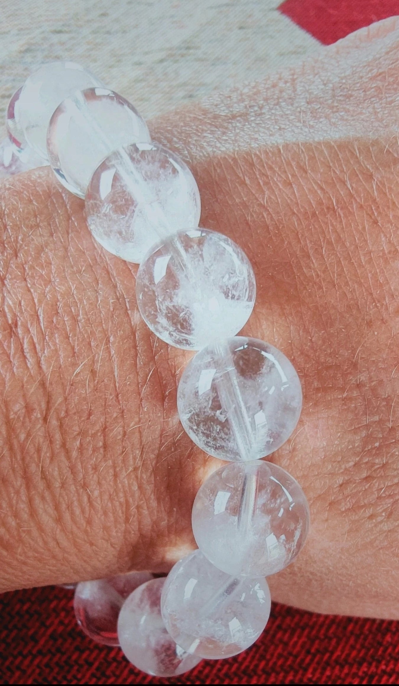 Bracelet en Quartz fantôme - perles de 12/13 mm - Grade AA