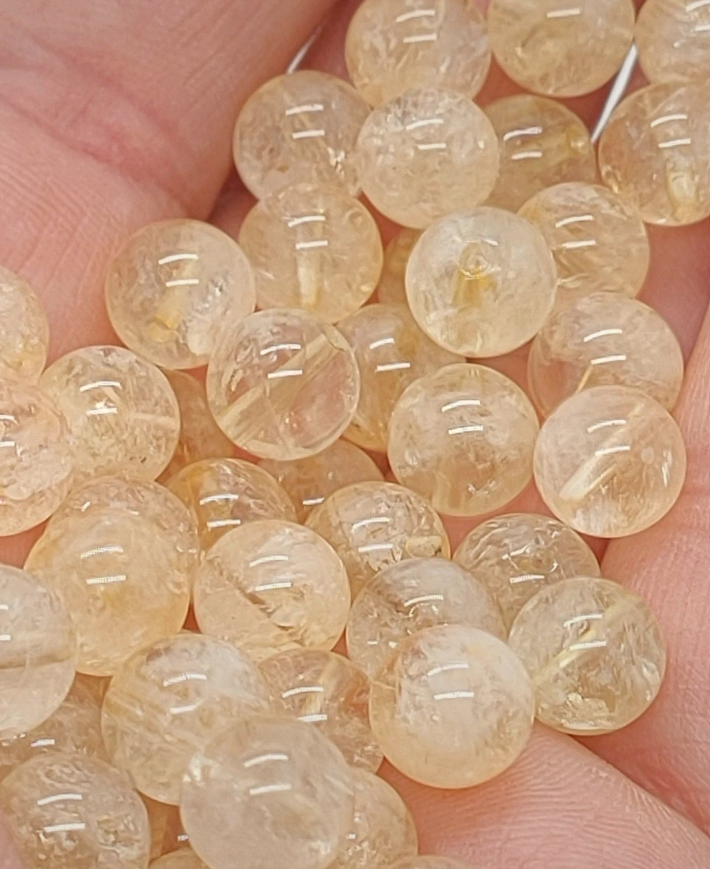 Perle en Citrine naturelle 8 mm - à l'unité
