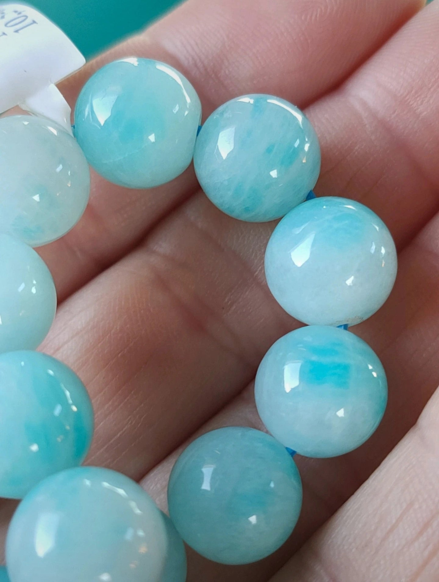 Bracelet en Amazonite de Namibie - perles de 11,5 mm - Qualité A+