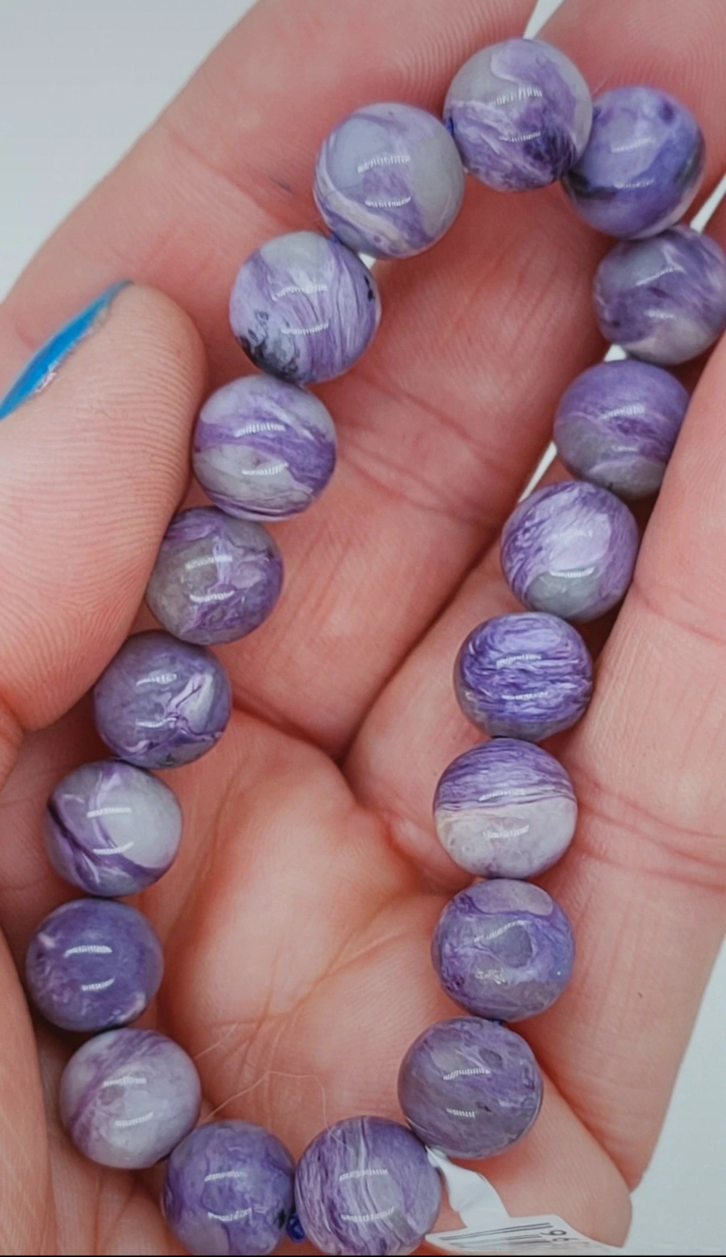 Bracelet en Charoite de Sibérie - perles de 10/11 mm - Qualité AA+
