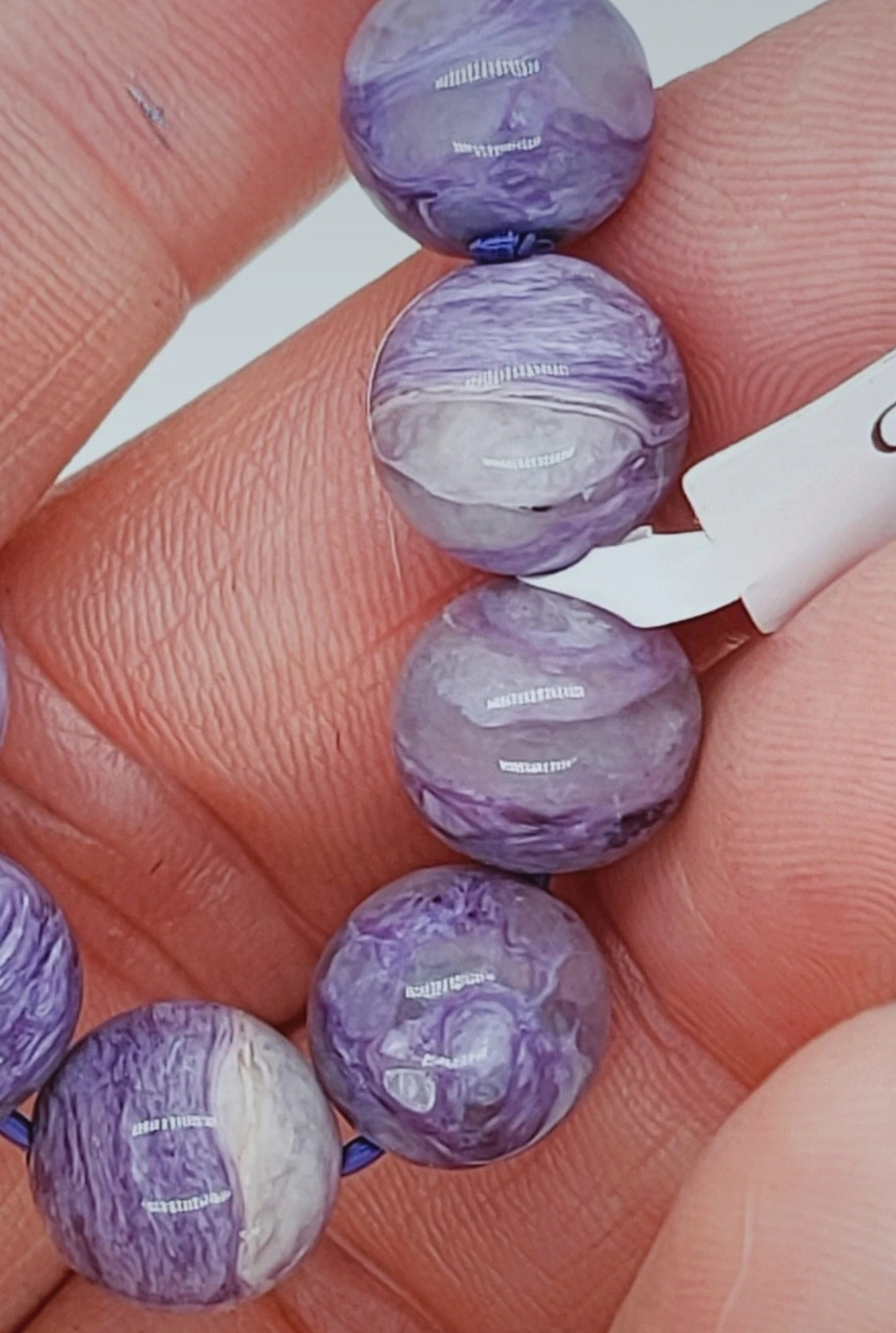 Bracelet en Charoite de Sibérie - perles de 10/11 mm - Qualité AA+