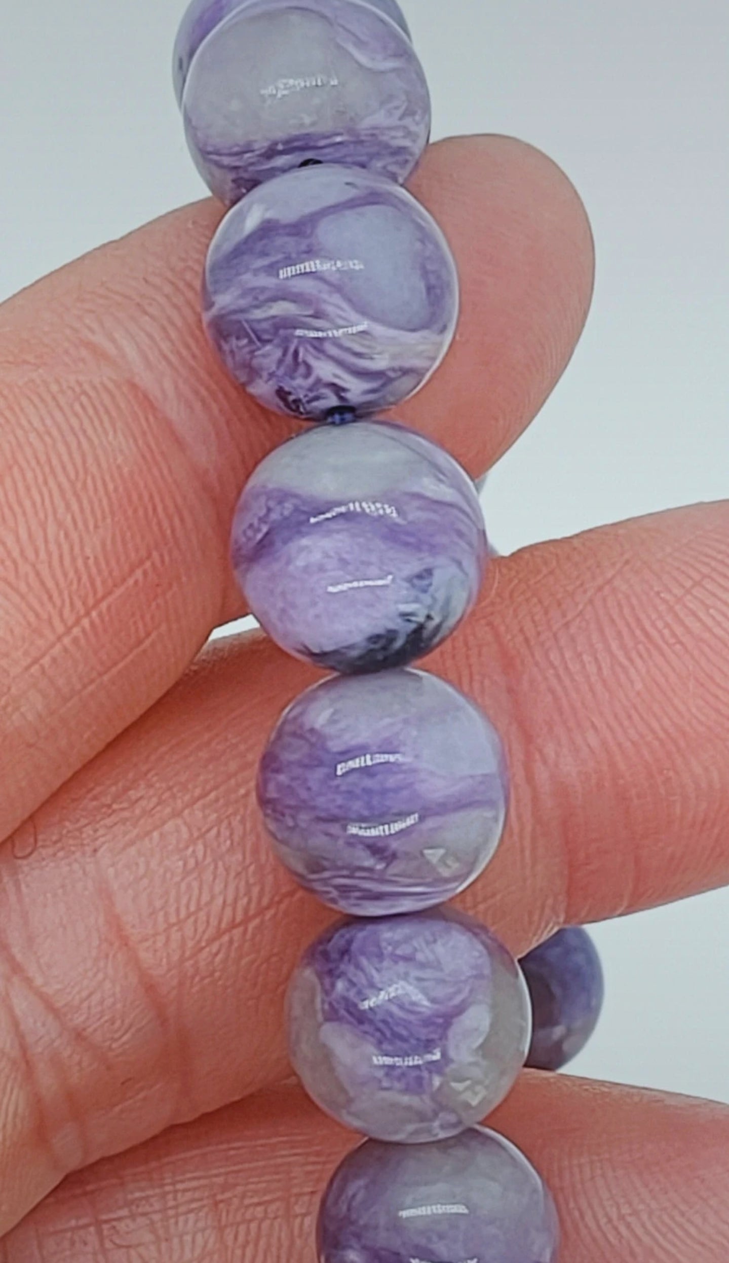 Bracelet en Charoite de Sibérie - perles de 10/11 mm - Qualité AA+