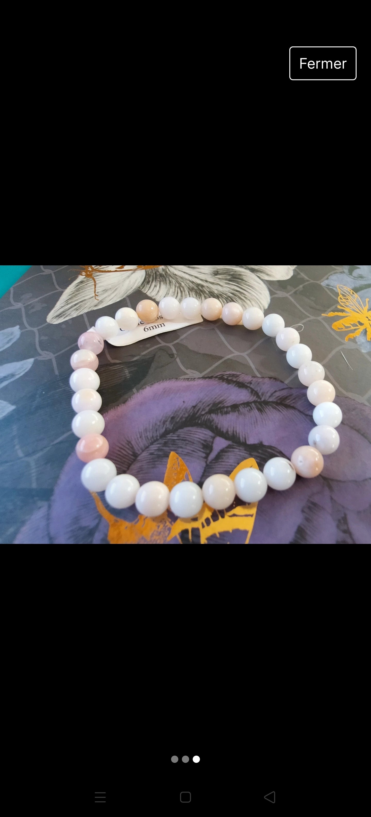 Bracelet en Opale rose - perles de 6 mm - Qualité A+
