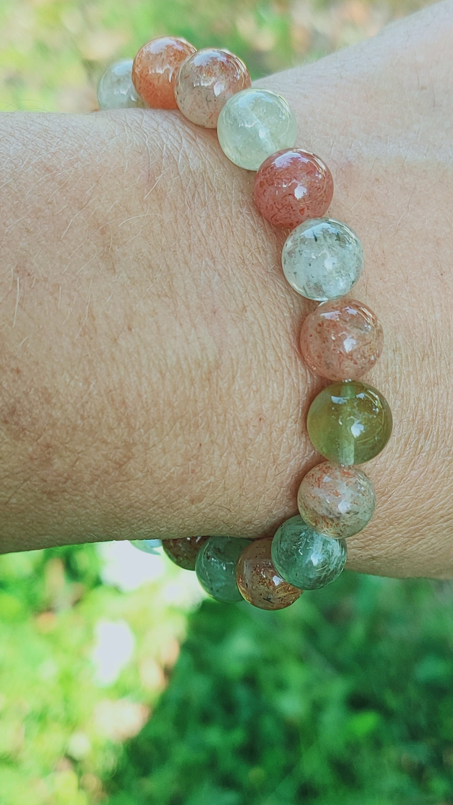Bracelet en pierre de soleil - perles de 9-10 mm - qualité 💎💎💎💎💎