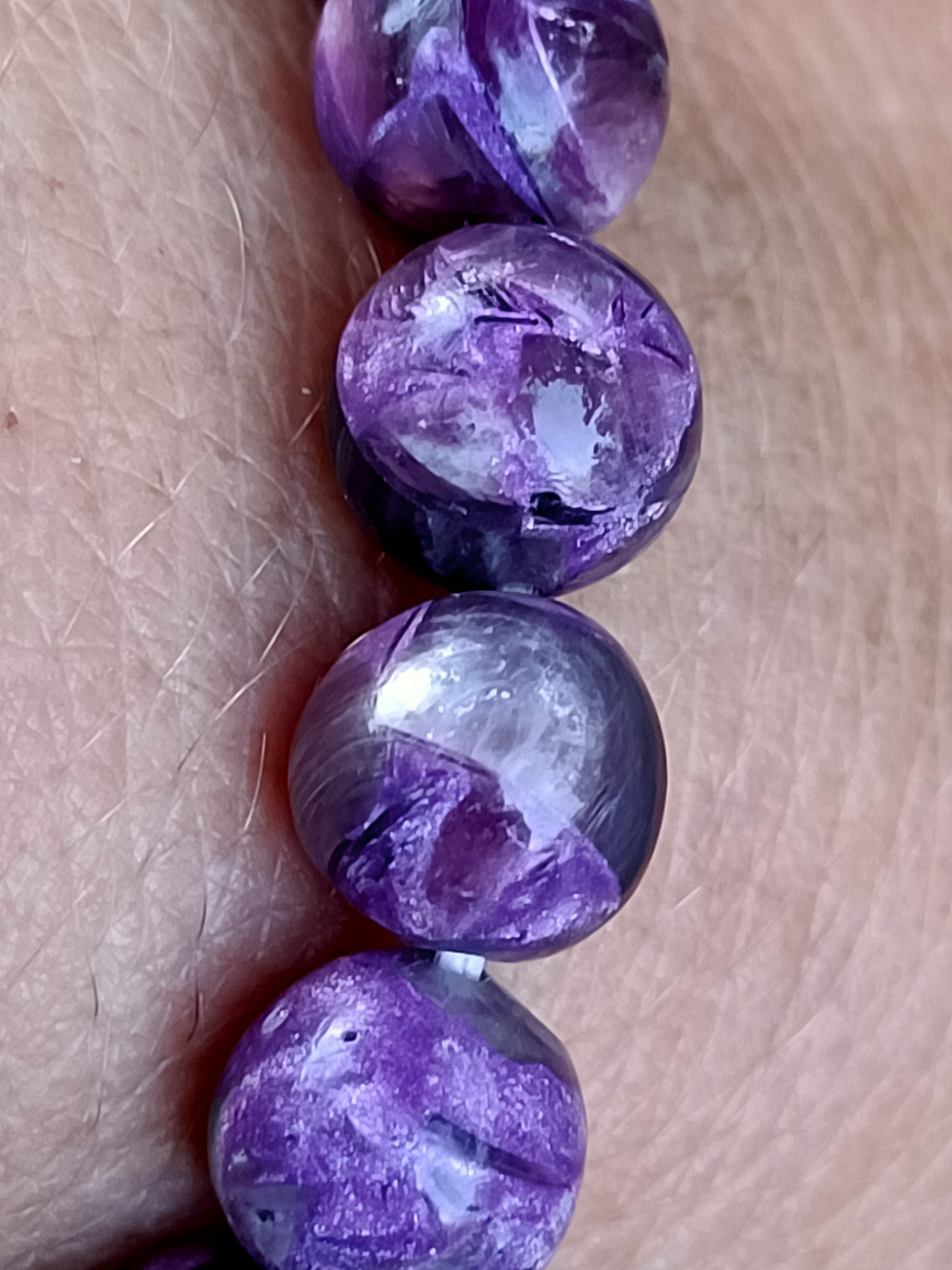 Bracelet en Charoïte - perles de 10 mm - grade à A+