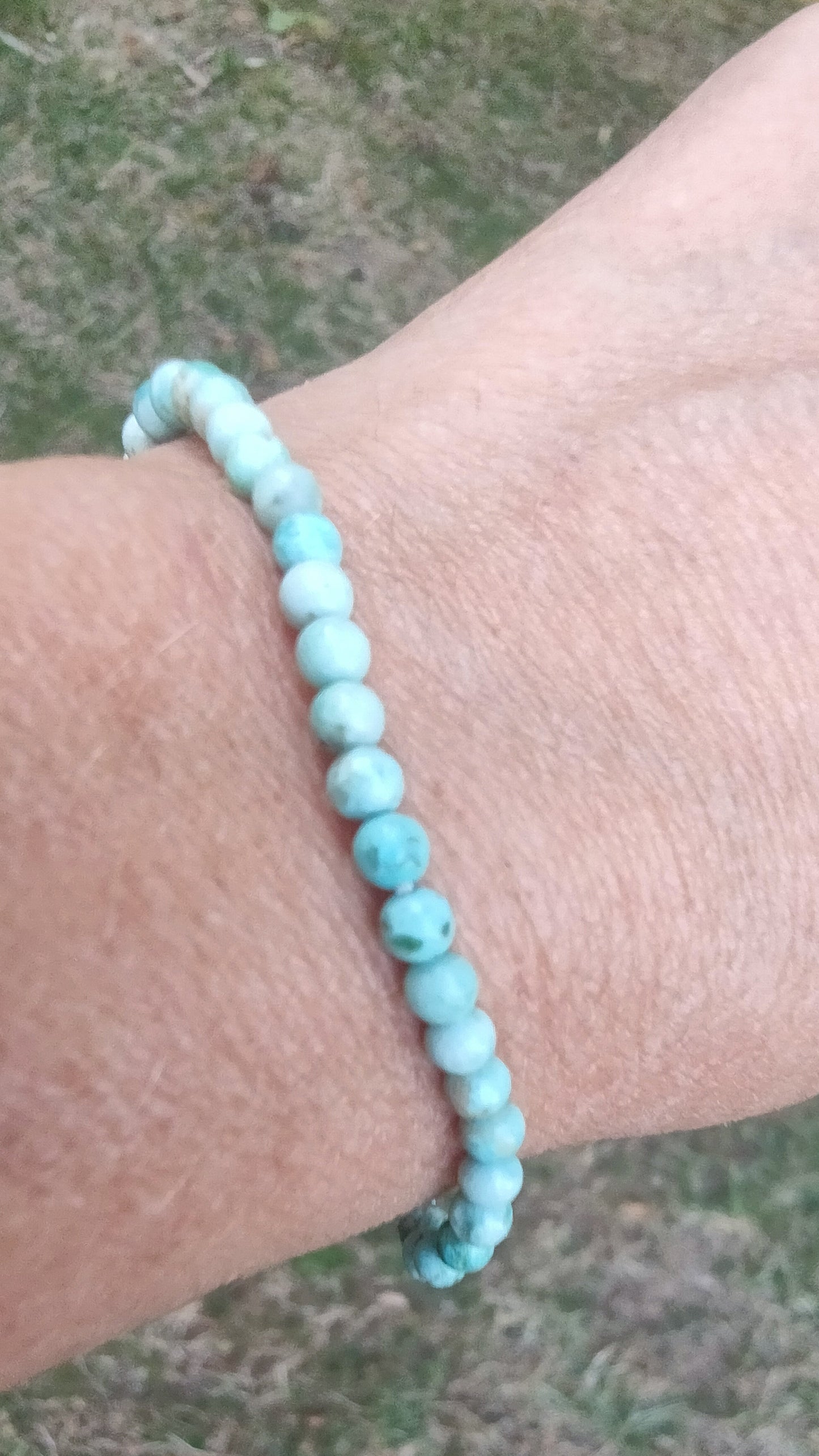 Bracelet en Turquoise du Pérou - perles de 4 mm - qualité A