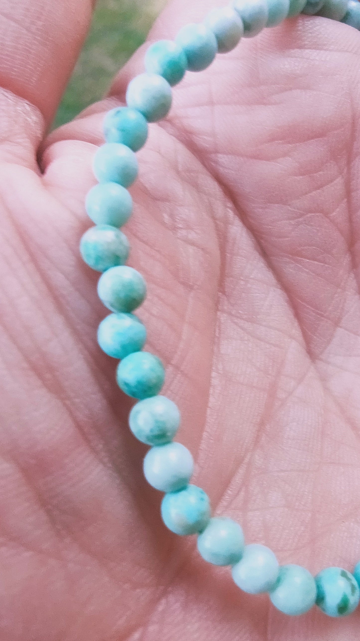 Bracelet en Turquoise du Pérou - perles de 4 mm - qualité A