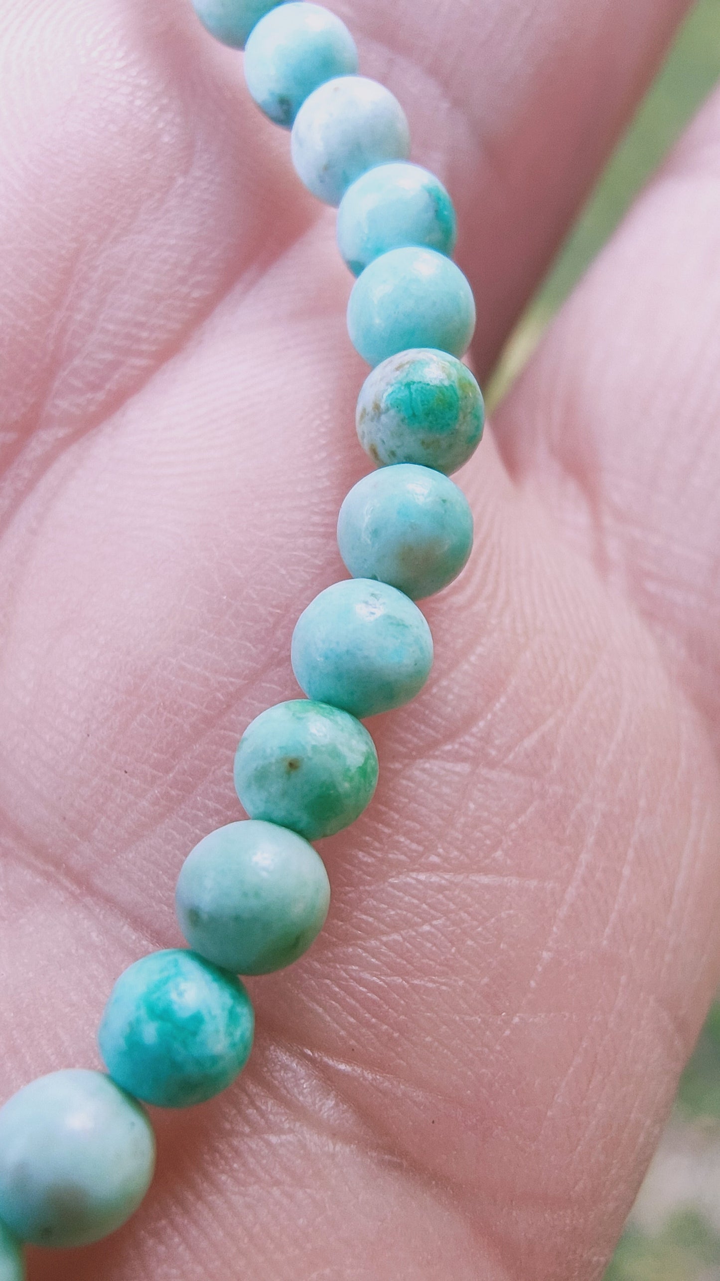 Bracelet en Turquoise du Pérou - perles de 4 mm - qualité A
