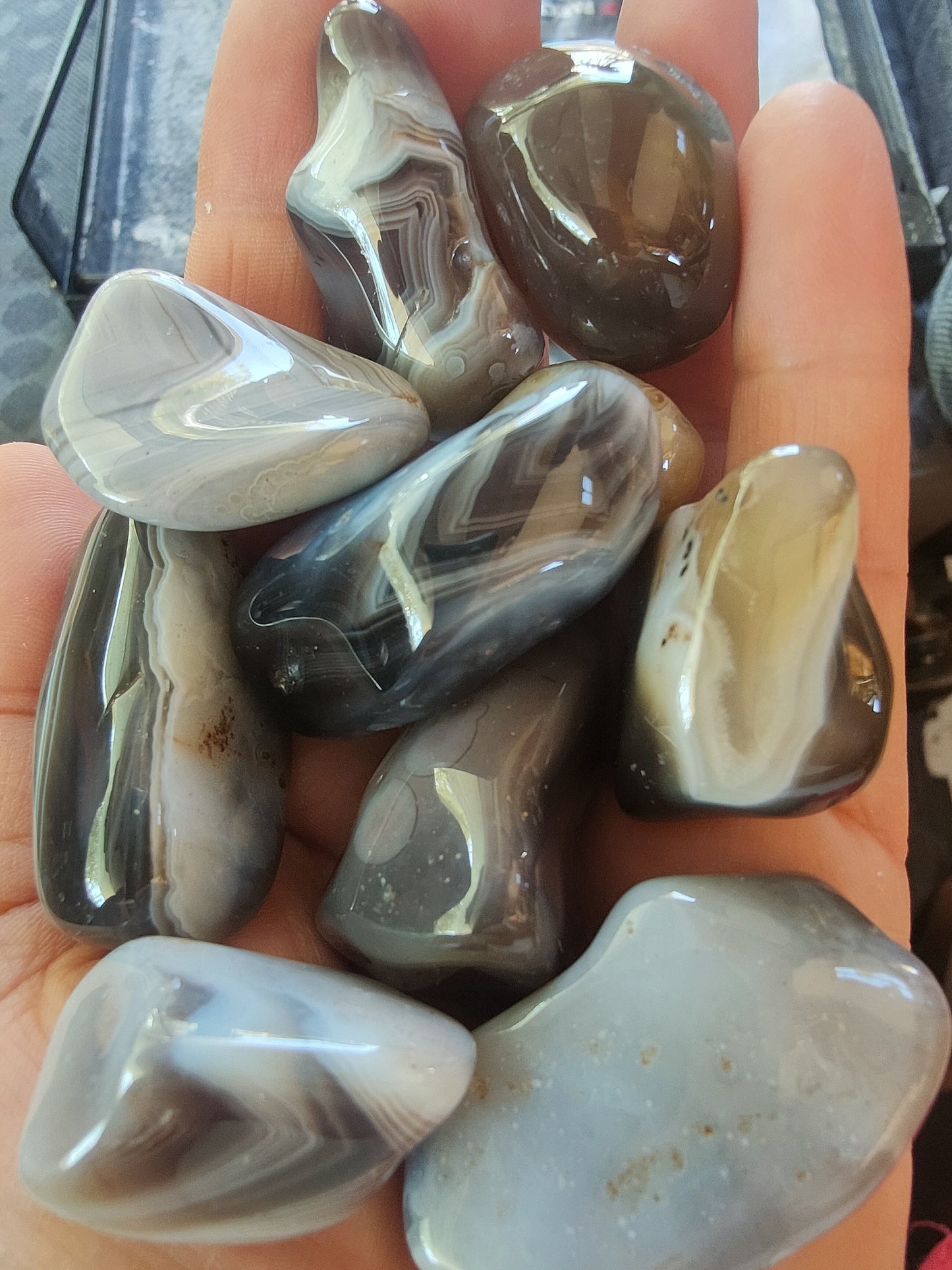 Agate du Botswana - Pierre roulée - Qualité AA - environ 35 mm