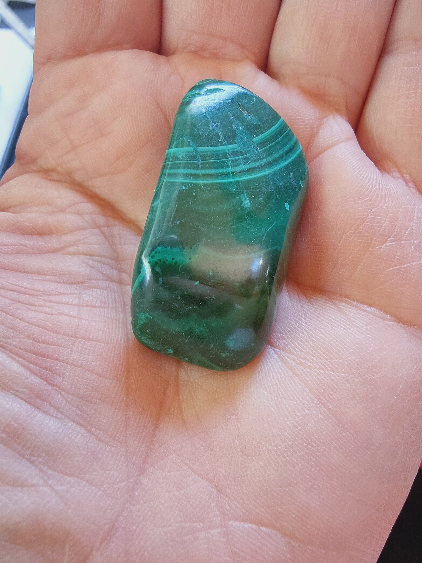 Malachite du Congo - Pierre roulée - Qualité AA - Environ 35 mm