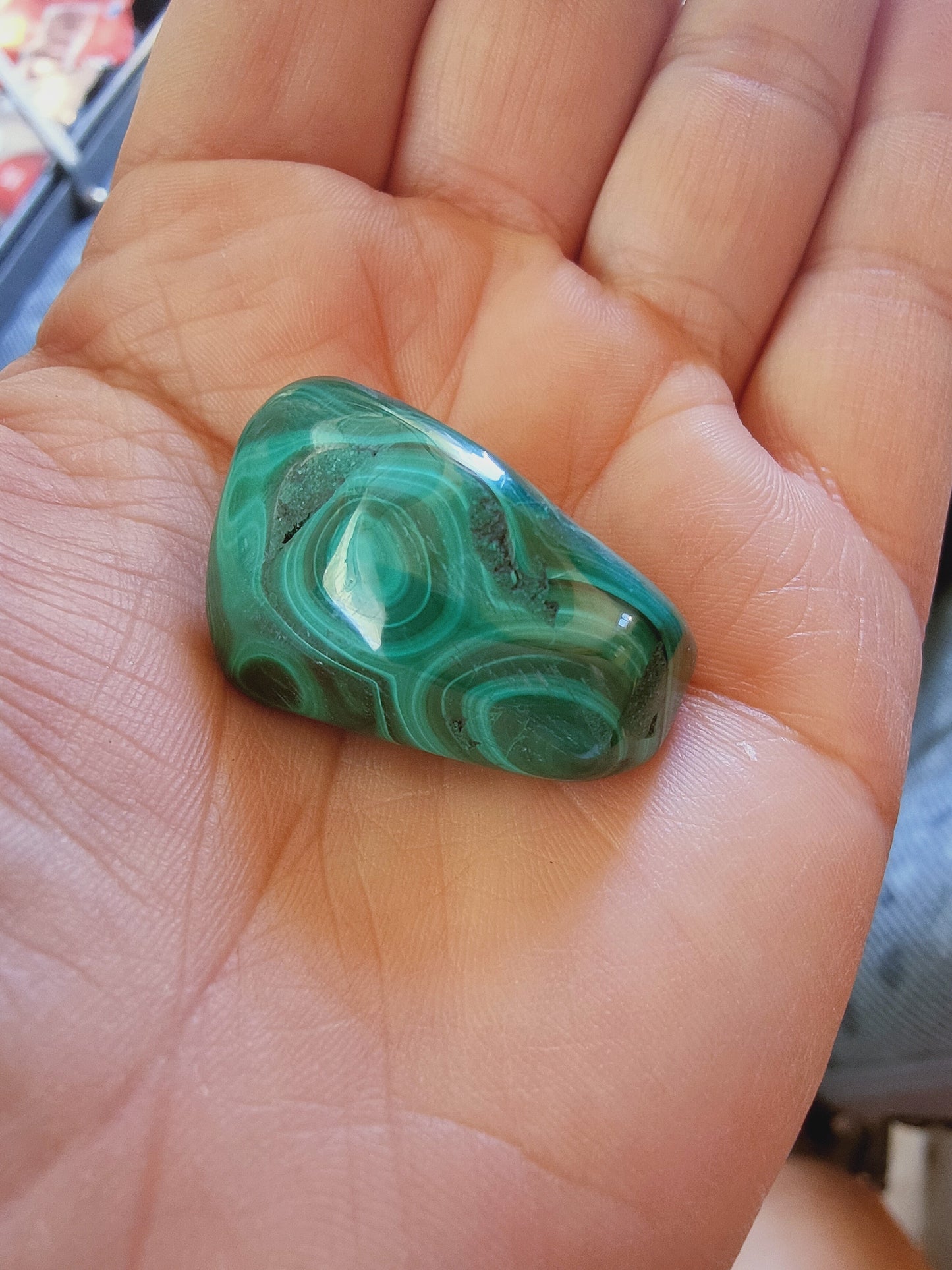 Malachite du Congo - Pierre roulée - Qualité AA - Environ 30 mm