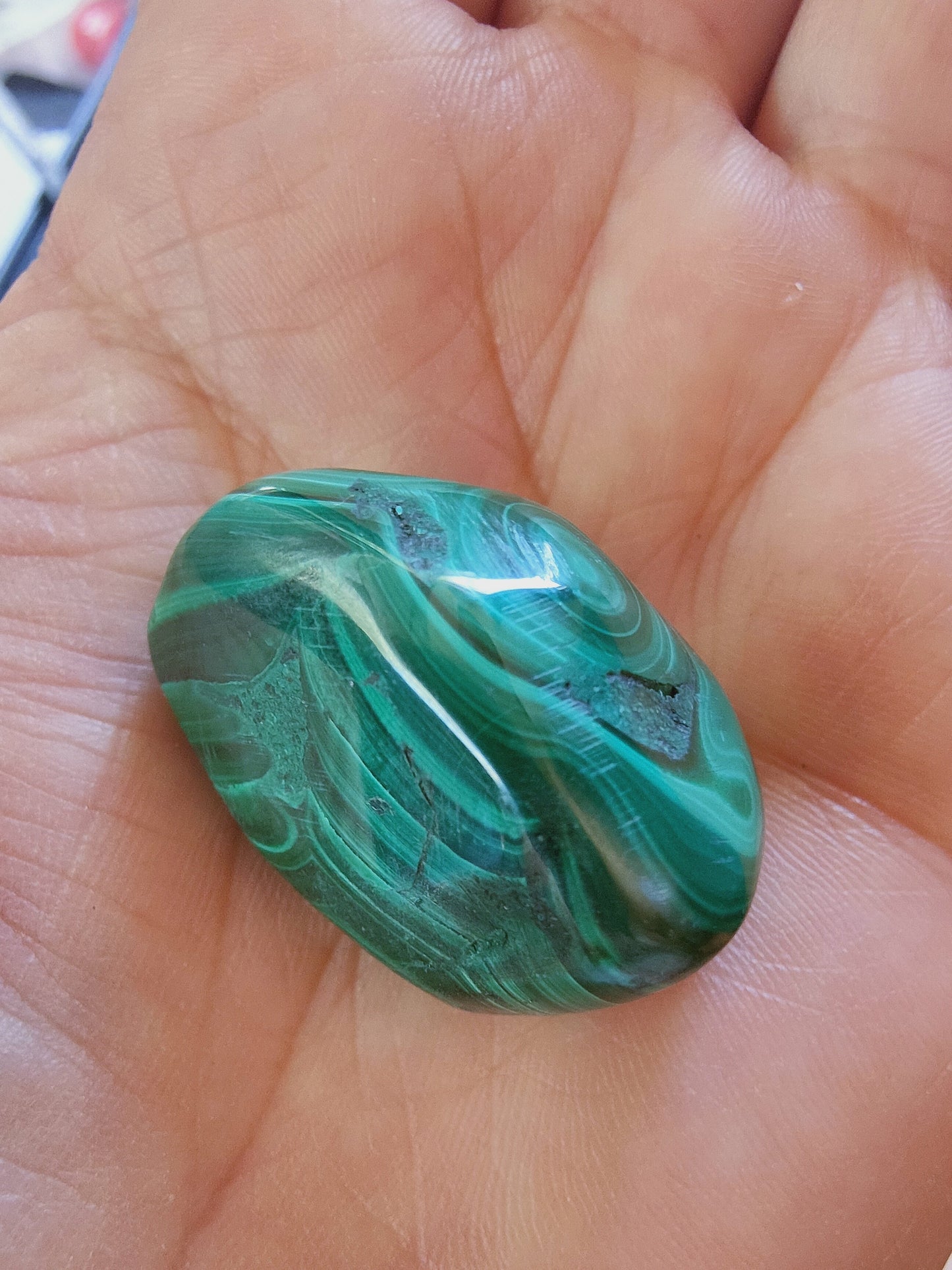 Malachite du Congo - Pierre roulée - Qualité AA - Environ 30 mm