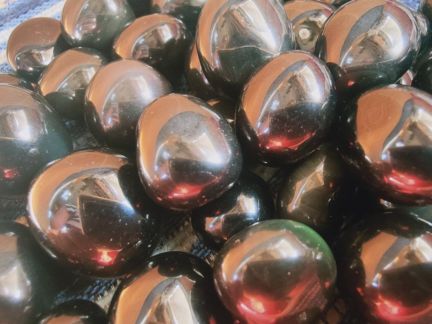 Obsidienne oeil céleste du Mexique - Pierre roulée - Qualité AA - Environ 15/20 mm