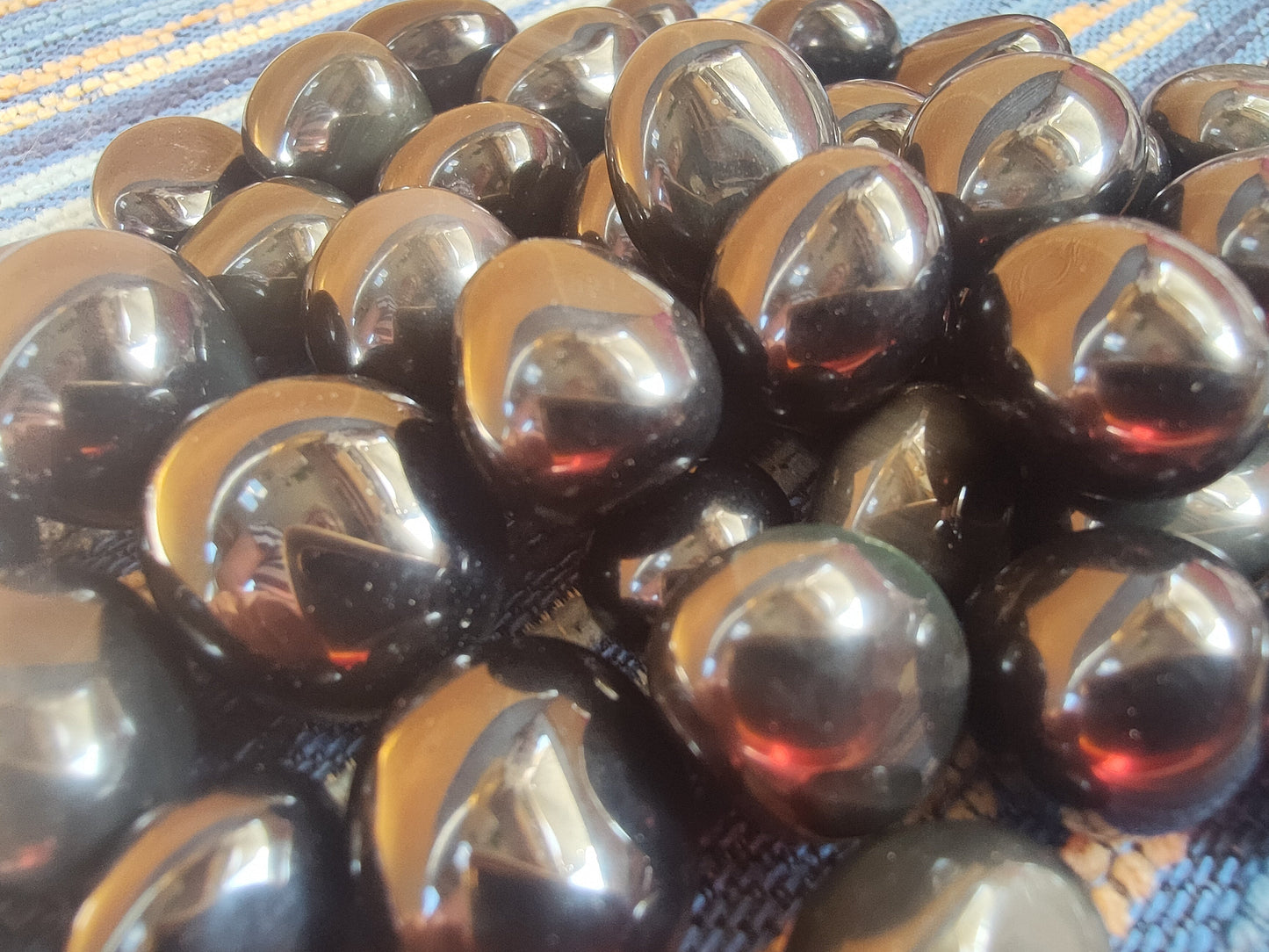 Obsidienne oeil céleste du Mexique - Pierre roulée - Qualité AA - Environ 15/20 mm