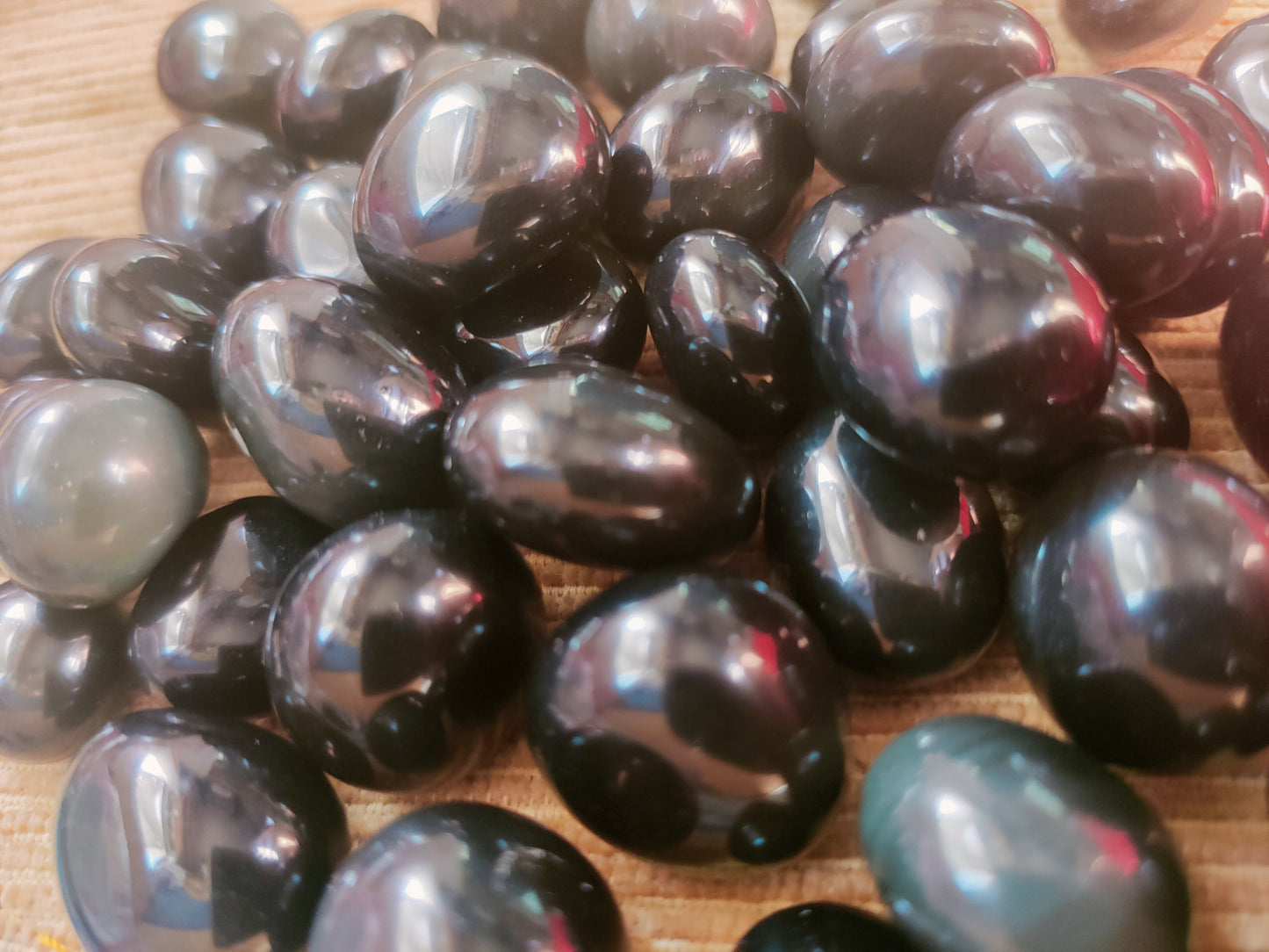 Obsidienne oeil céleste du Mexique - Pierre roulée - Qualité AA - Environ 15/20 mm