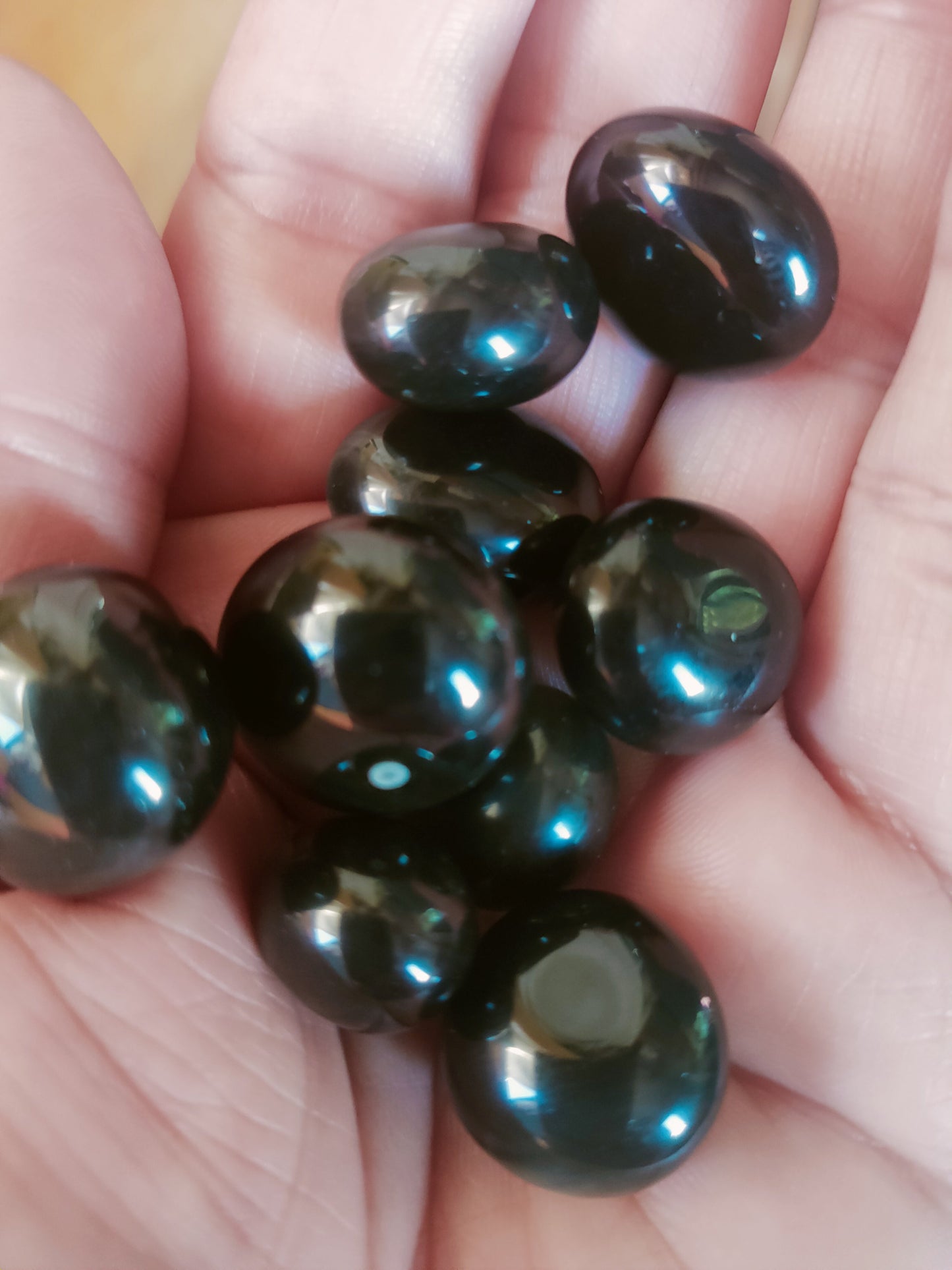Obsidienne oeil céleste du Mexique - Pierre roulée - Qualité AA - Environ 15/20 mm