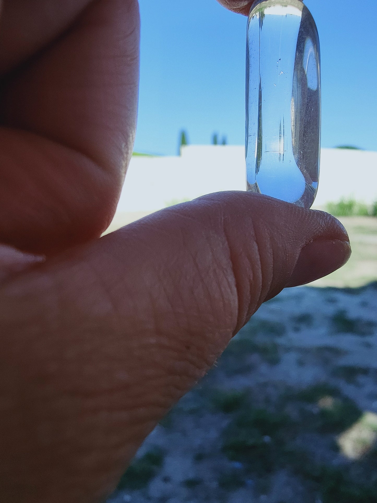 Cristal de roche du Brésil - Pierre roulée - Qualité B - Environ 35 mm
