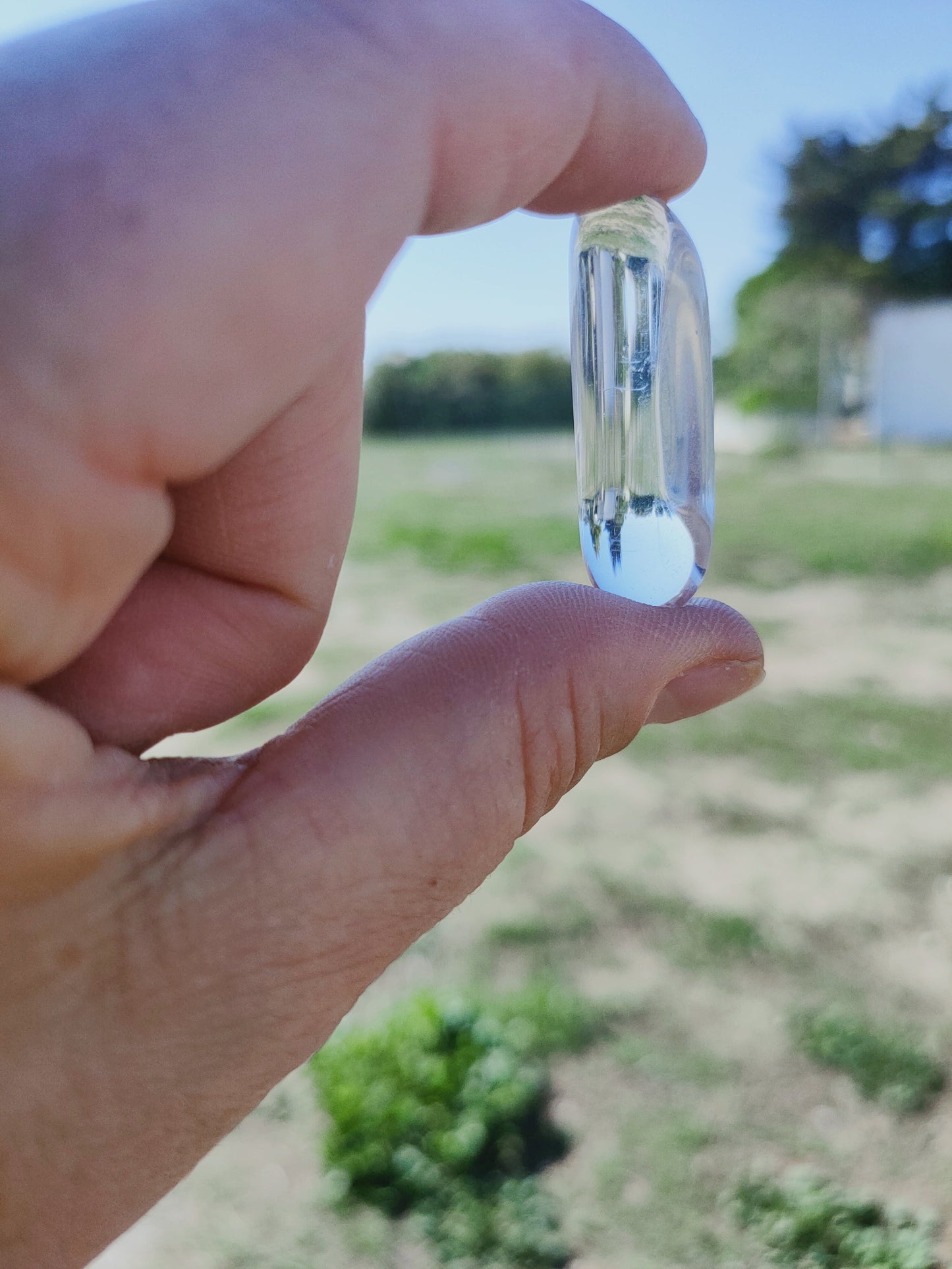 Cristal de roche du Brésil - Pierre roulée - Qualité B - Environ 35 mm