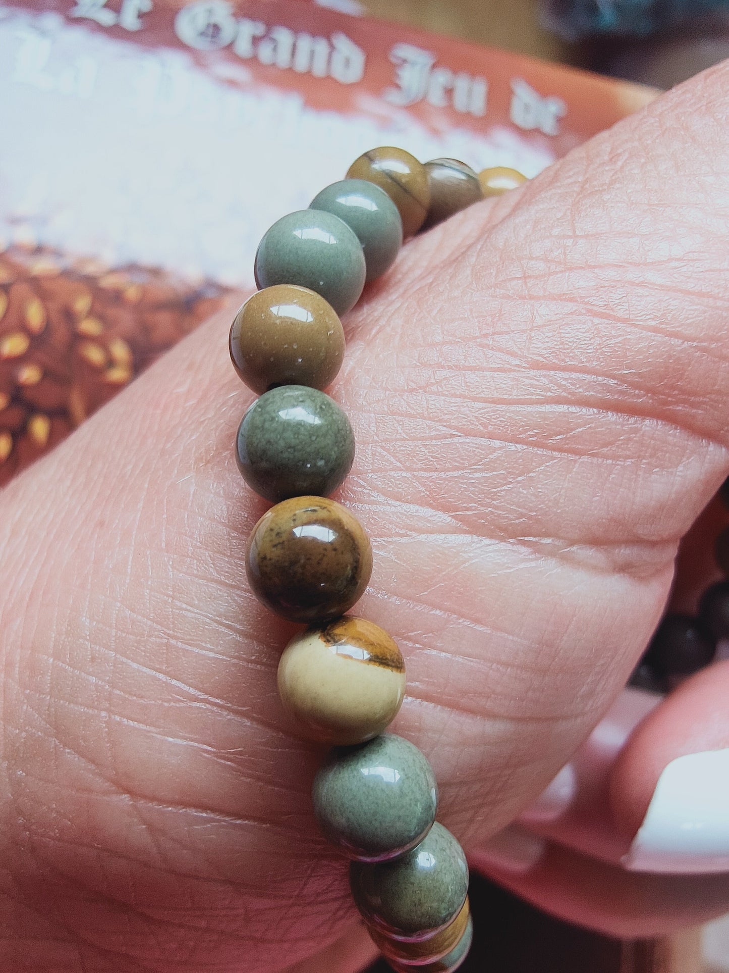 Bracelet en Jaspe paysage - perles de 6 mm - qualité 💎💎💎💎💎💎