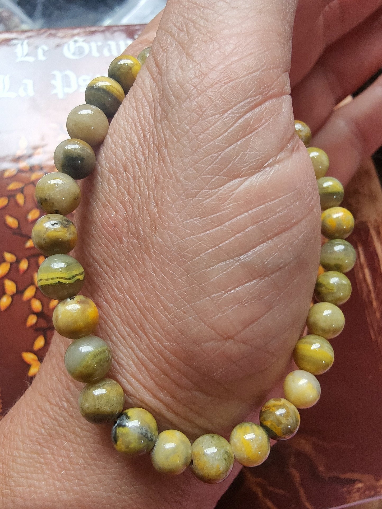 Bracelet en Jaspe Bumblebee - perles de 7 mm - qualité 💎💎
