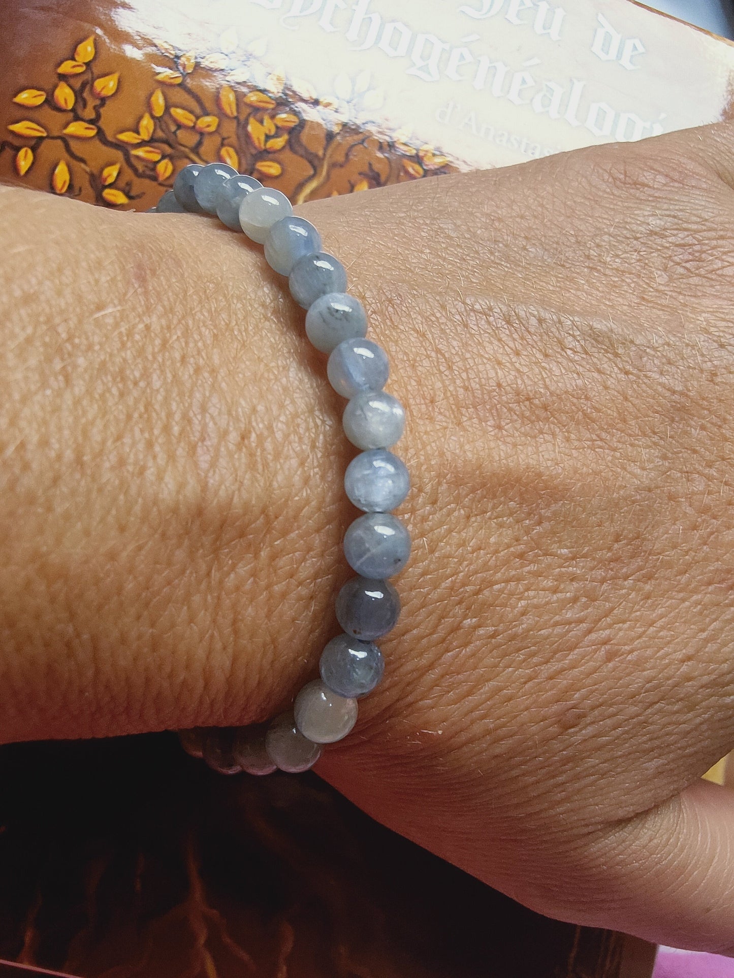 Bracelet en Cyanite bleue - perles de 6 mm - qualité 💎💎💎💎