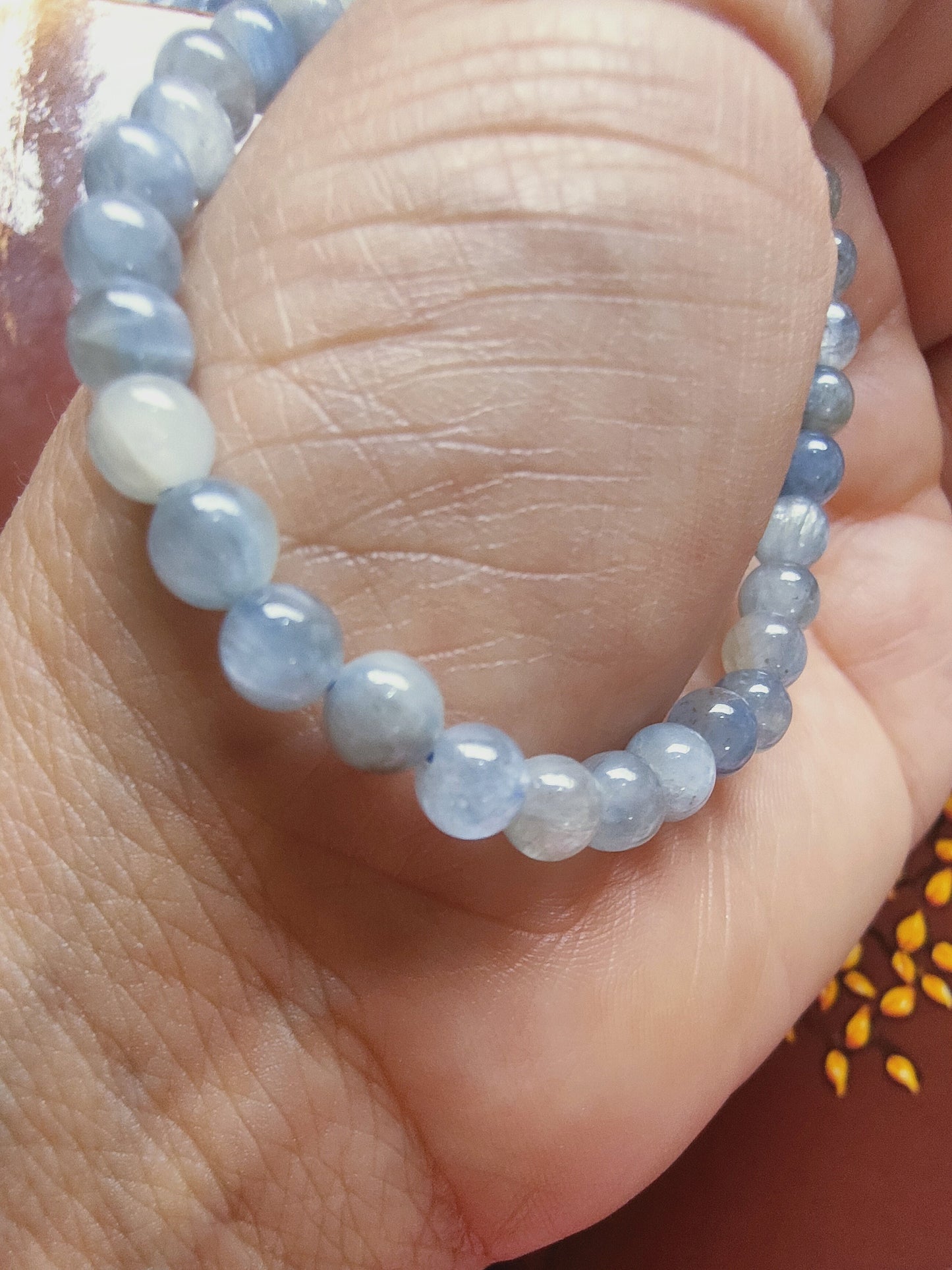 Bracelet en Cyanite bleue - perles de 6 mm - qualité 💎💎💎💎