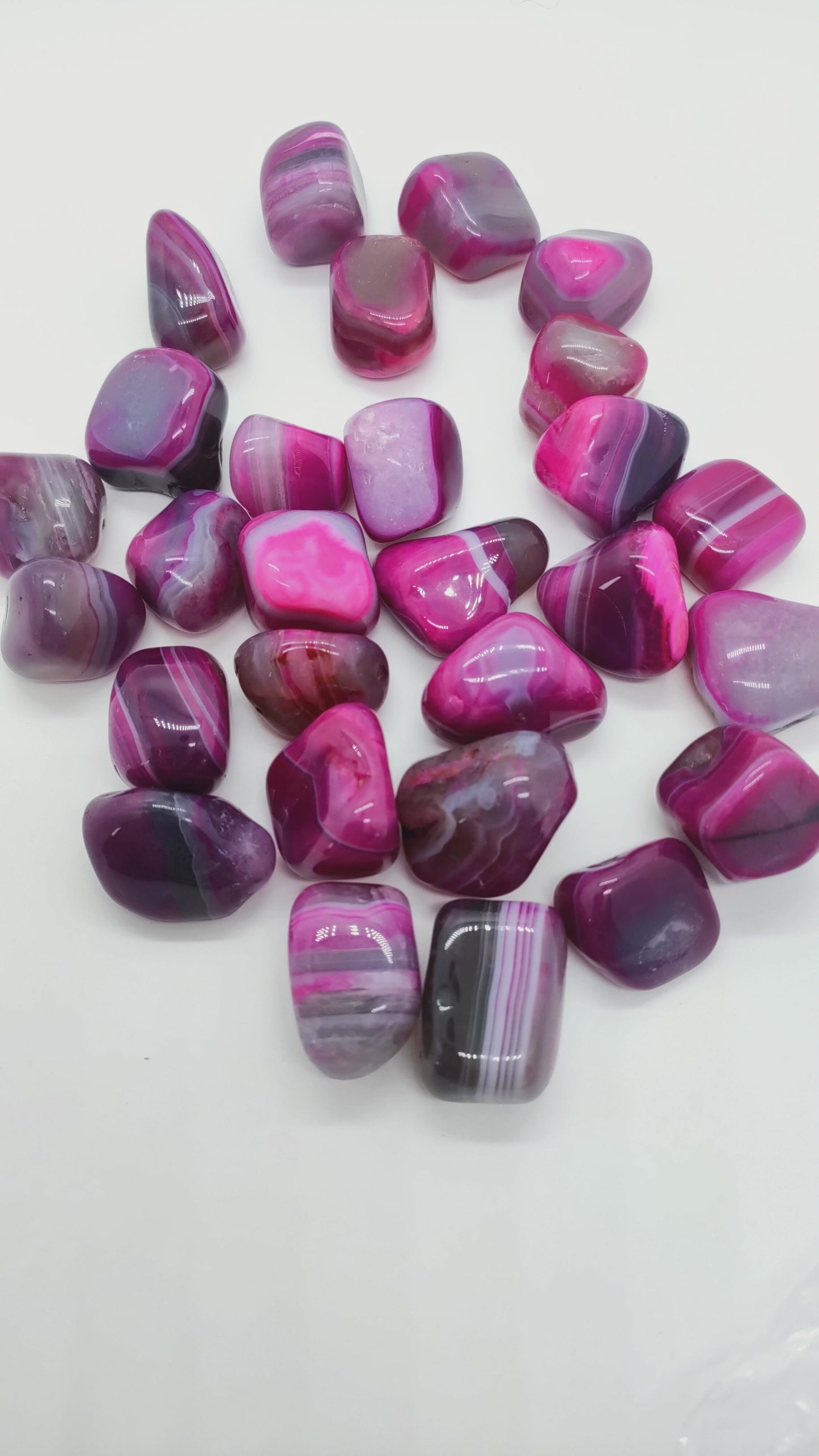 Agate Rose Teintée - Pierre roulée - Qualité A - Taille au choix