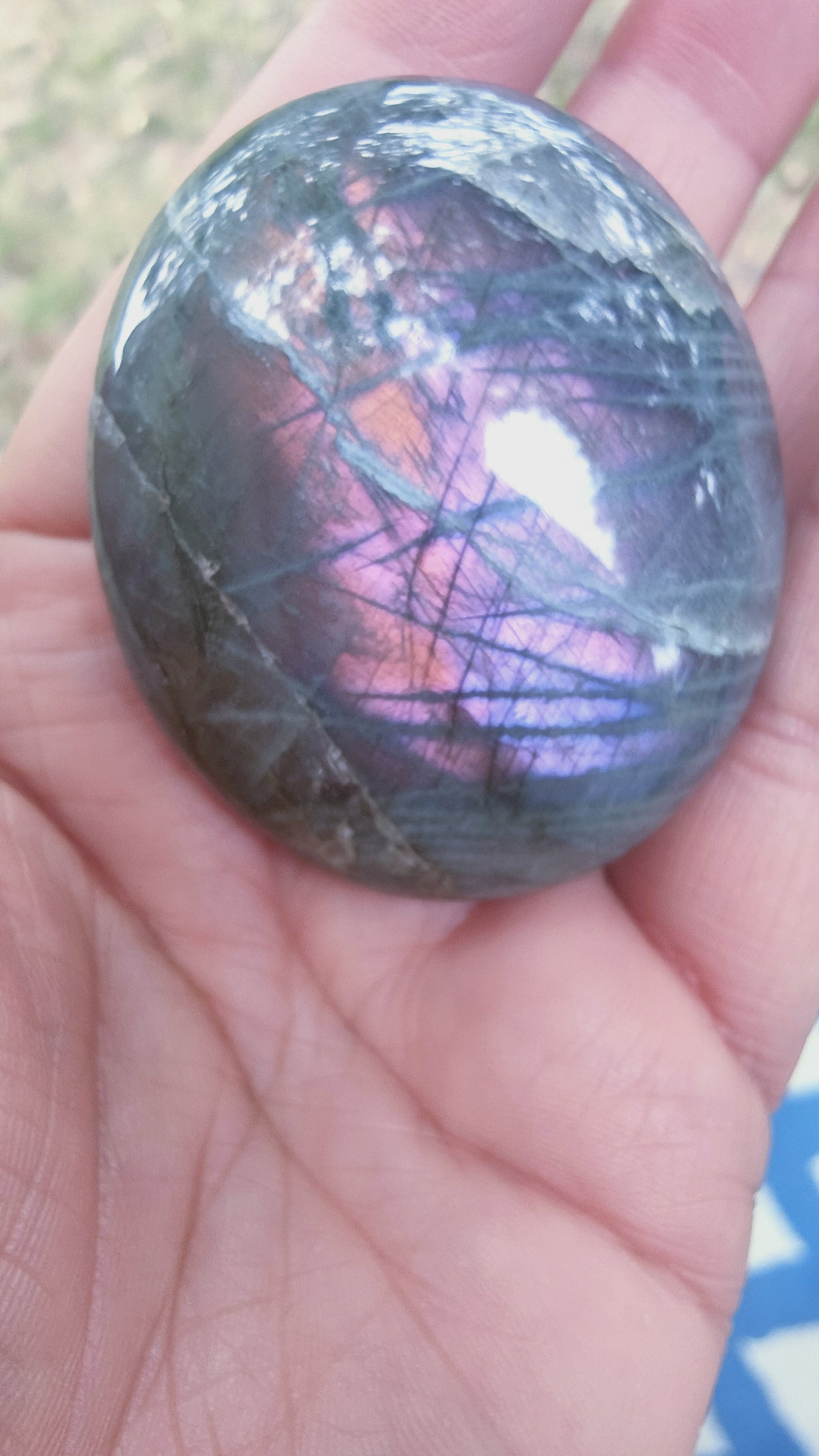 Labradorite violette et orange - Galet - très belle qualité
