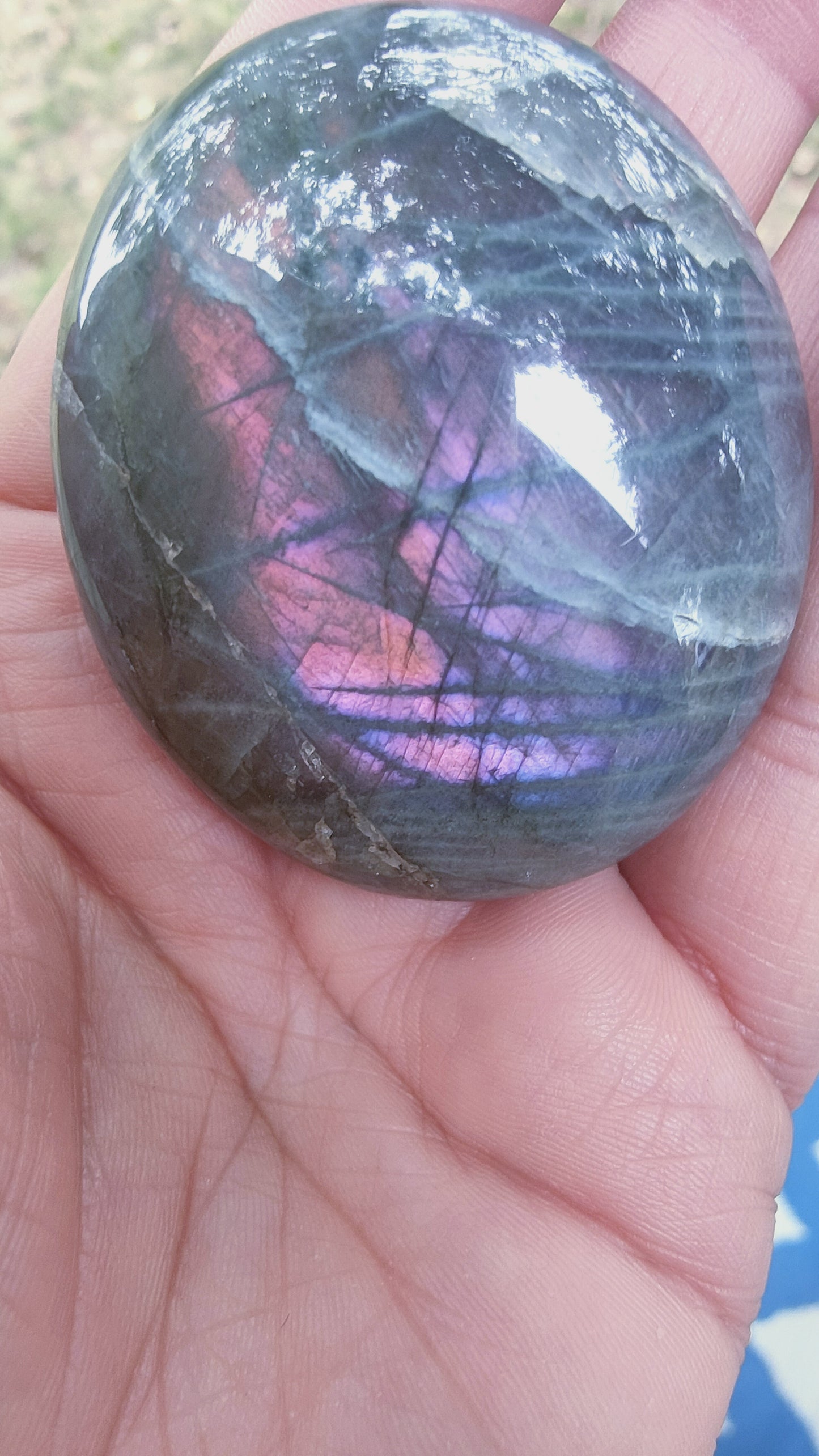 Labradorite violette et orange - Galet - très belle qualité